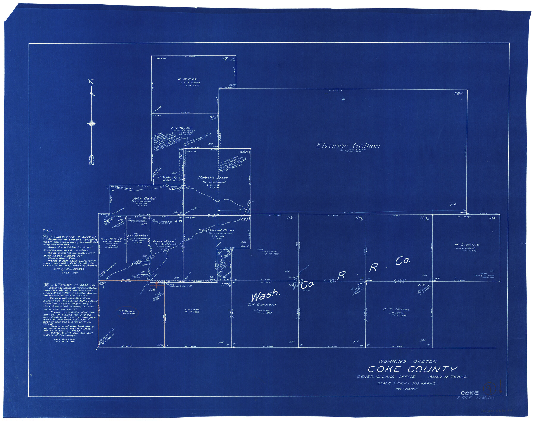 68046, Coke County Working Sketch 9, General Map Collection

