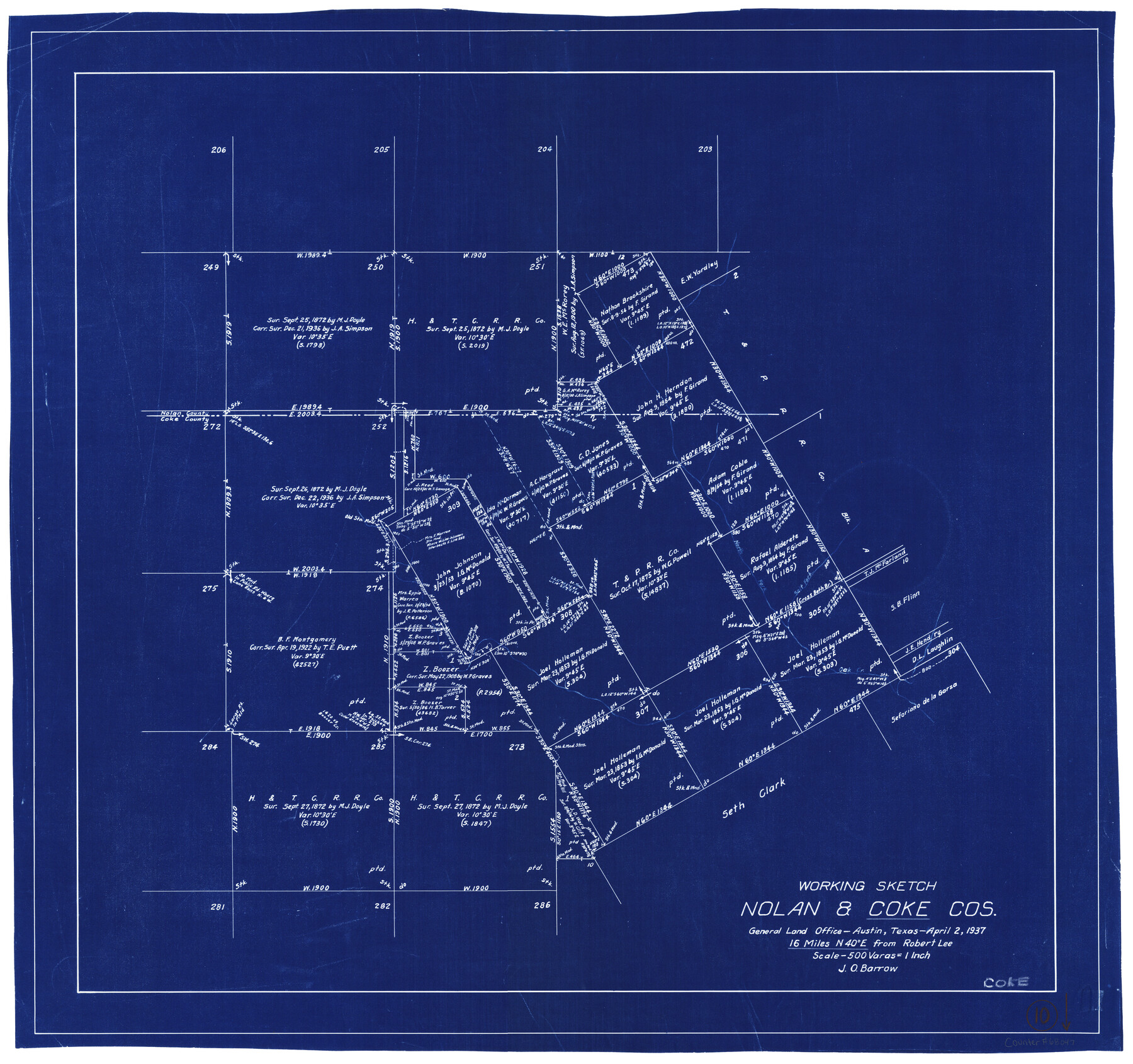 68047, Coke County Working Sketch 10, General Map Collection
