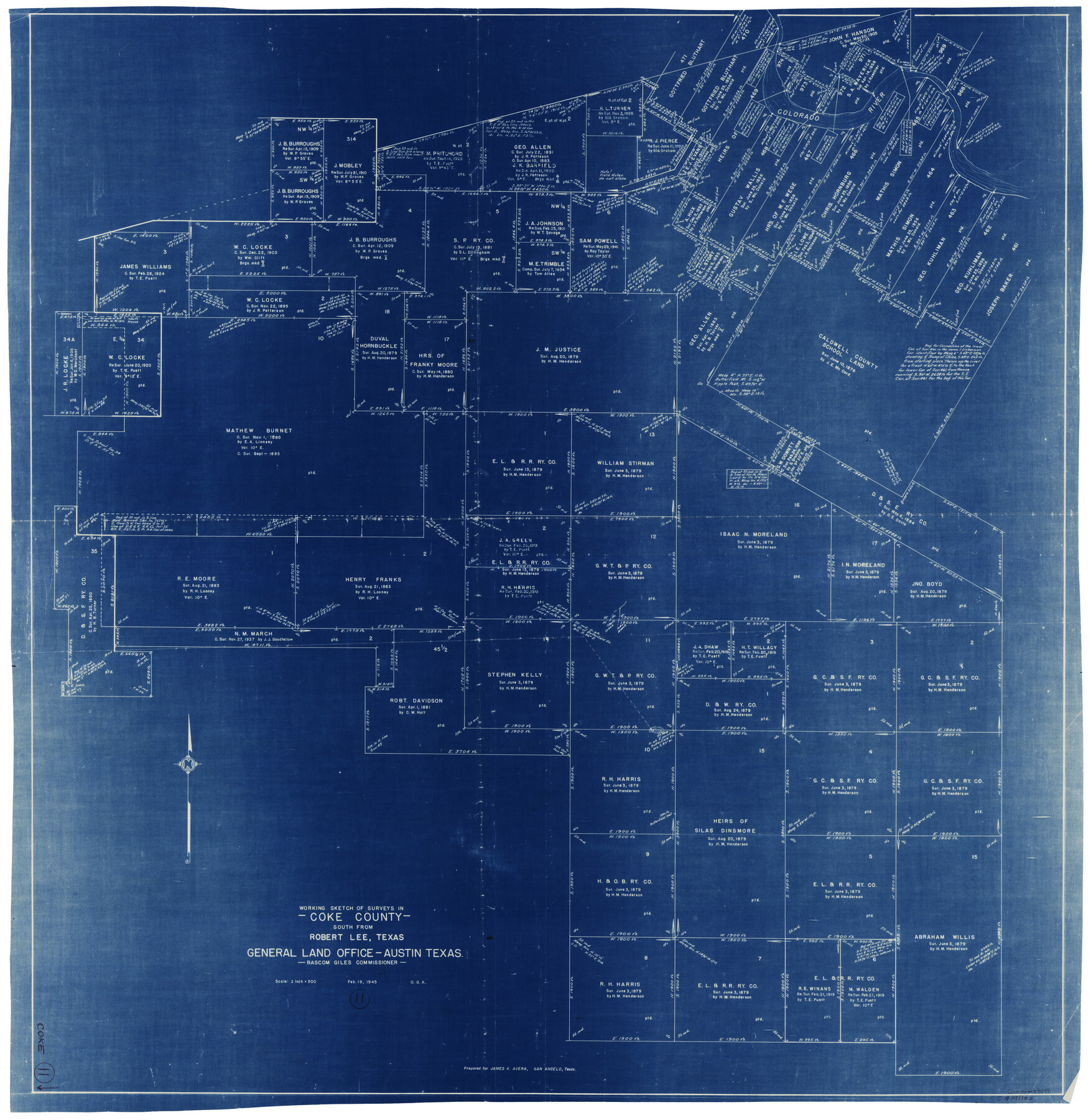 68048, Coke County Working Sketch 11, General Map Collection

