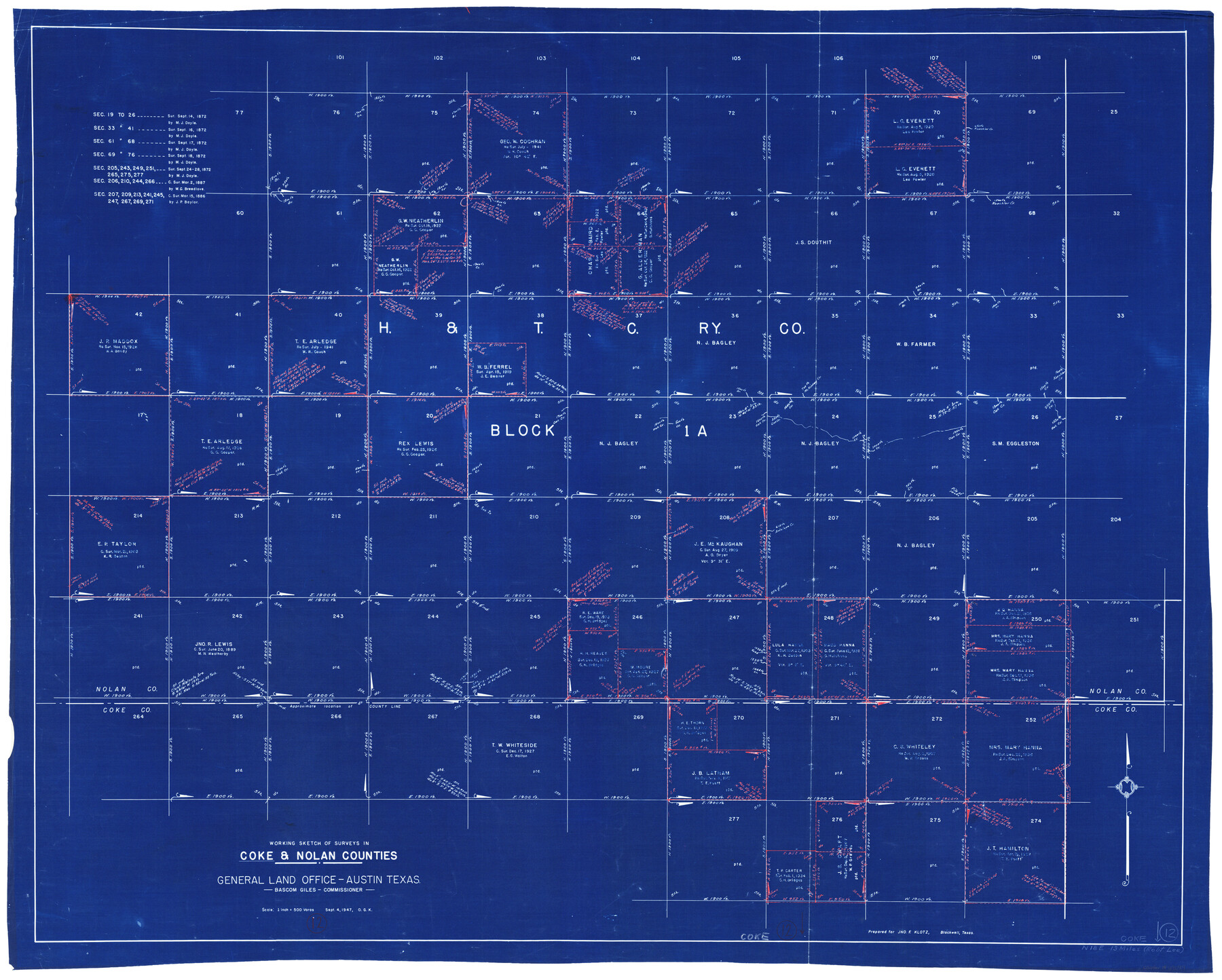 68049, Coke County Working Sketch 12, General Map Collection
