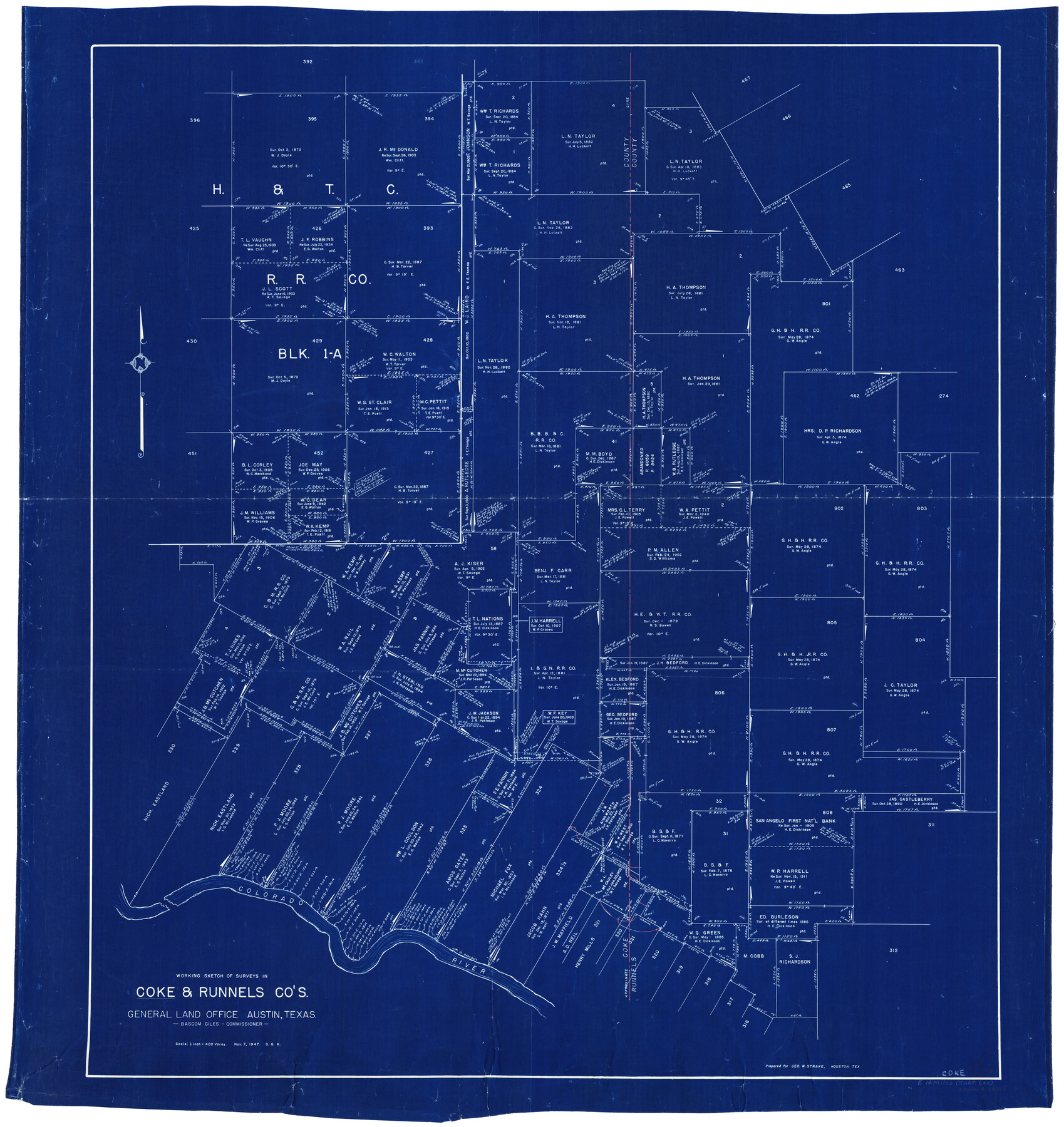 68050, Coke County Working Sketch 13, General Map Collection