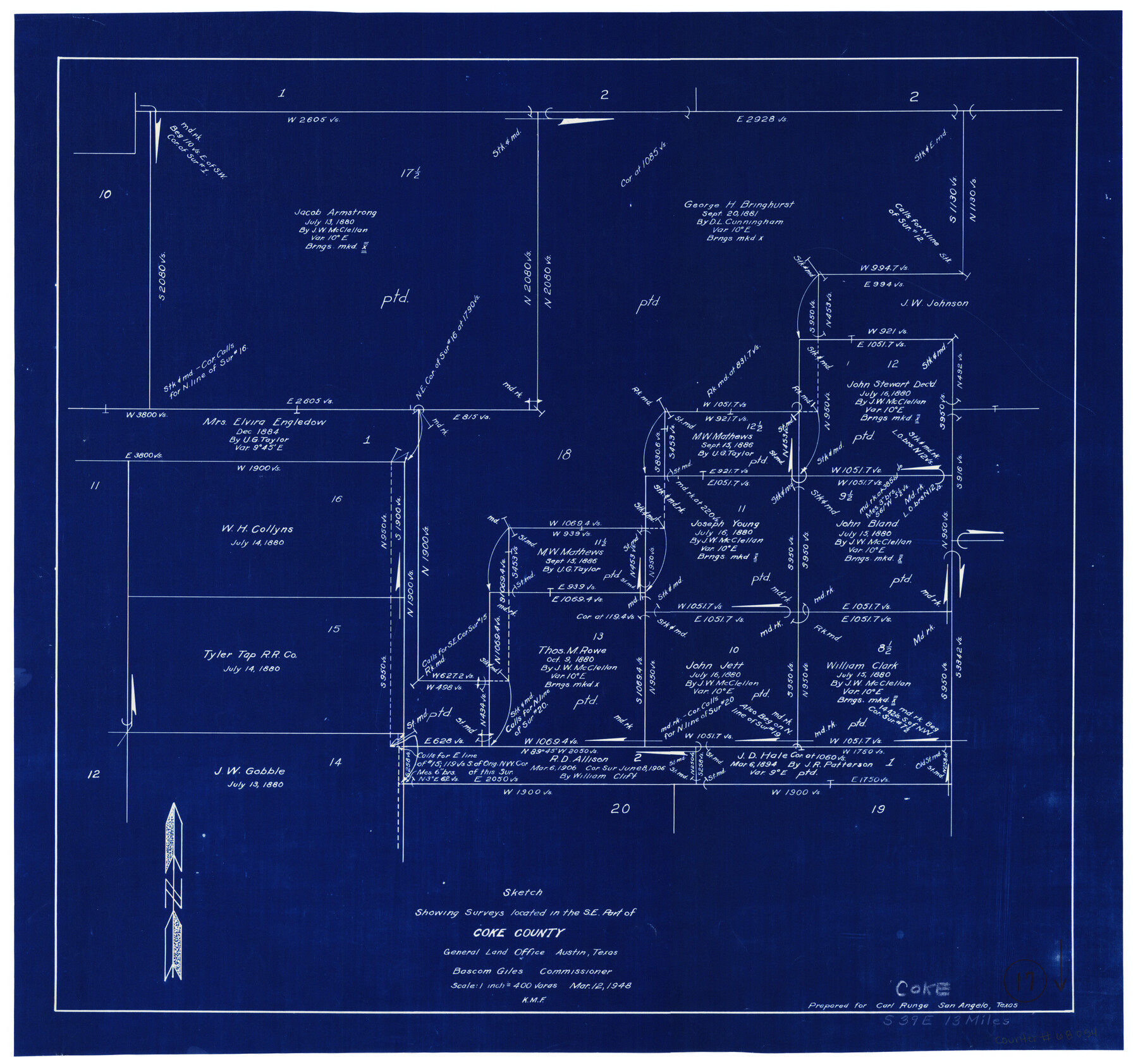 68054, Coke County Working Sketch 17, General Map Collection