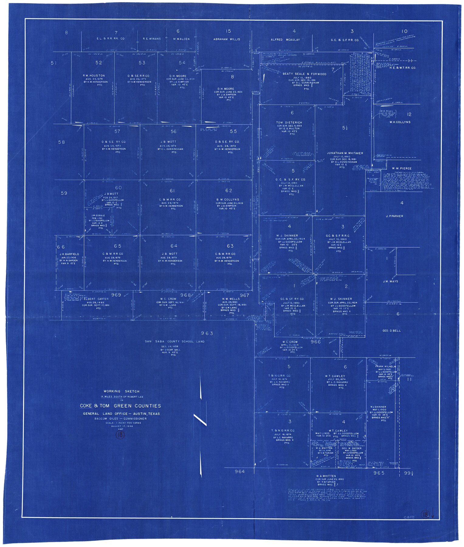 68055, Coke County Working Sketch 18, General Map Collection
