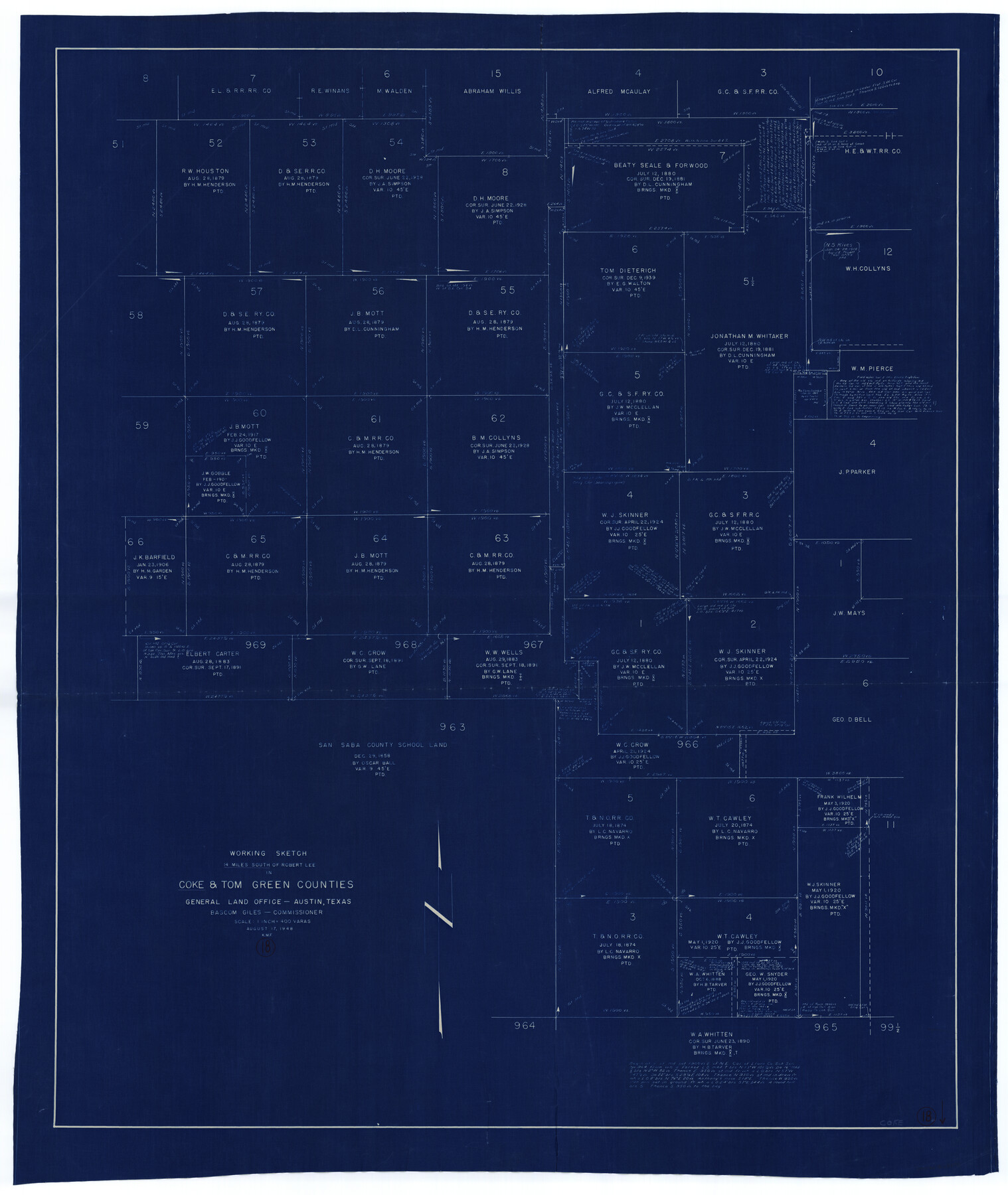 68055, Coke County Working Sketch 18, General Map Collection