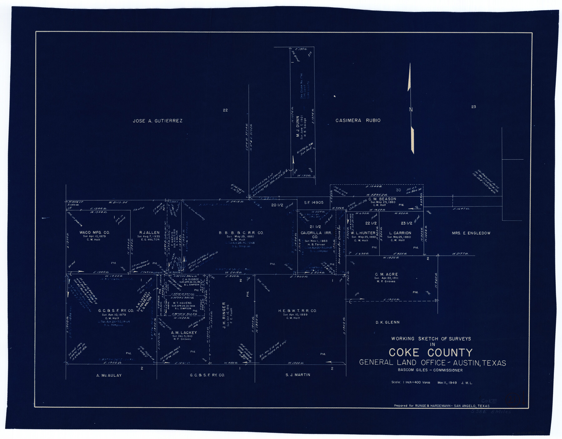 68058, Coke County Working Sketch 21, General Map Collection