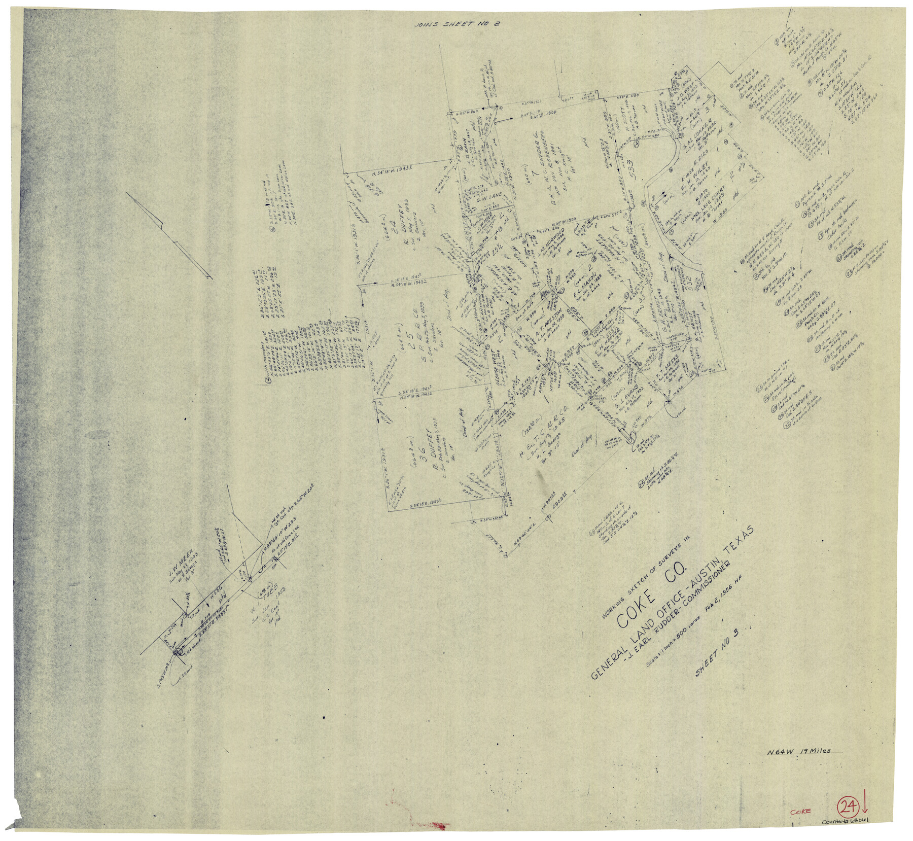 68061, Coke County Working Sketch 24, General Map Collection
