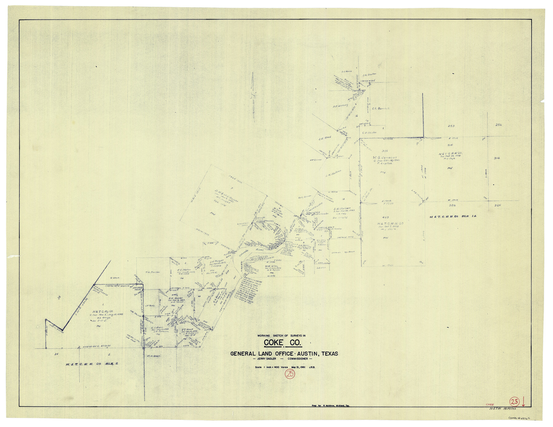 68062, Coke County Working Sketch 25, General Map Collection
