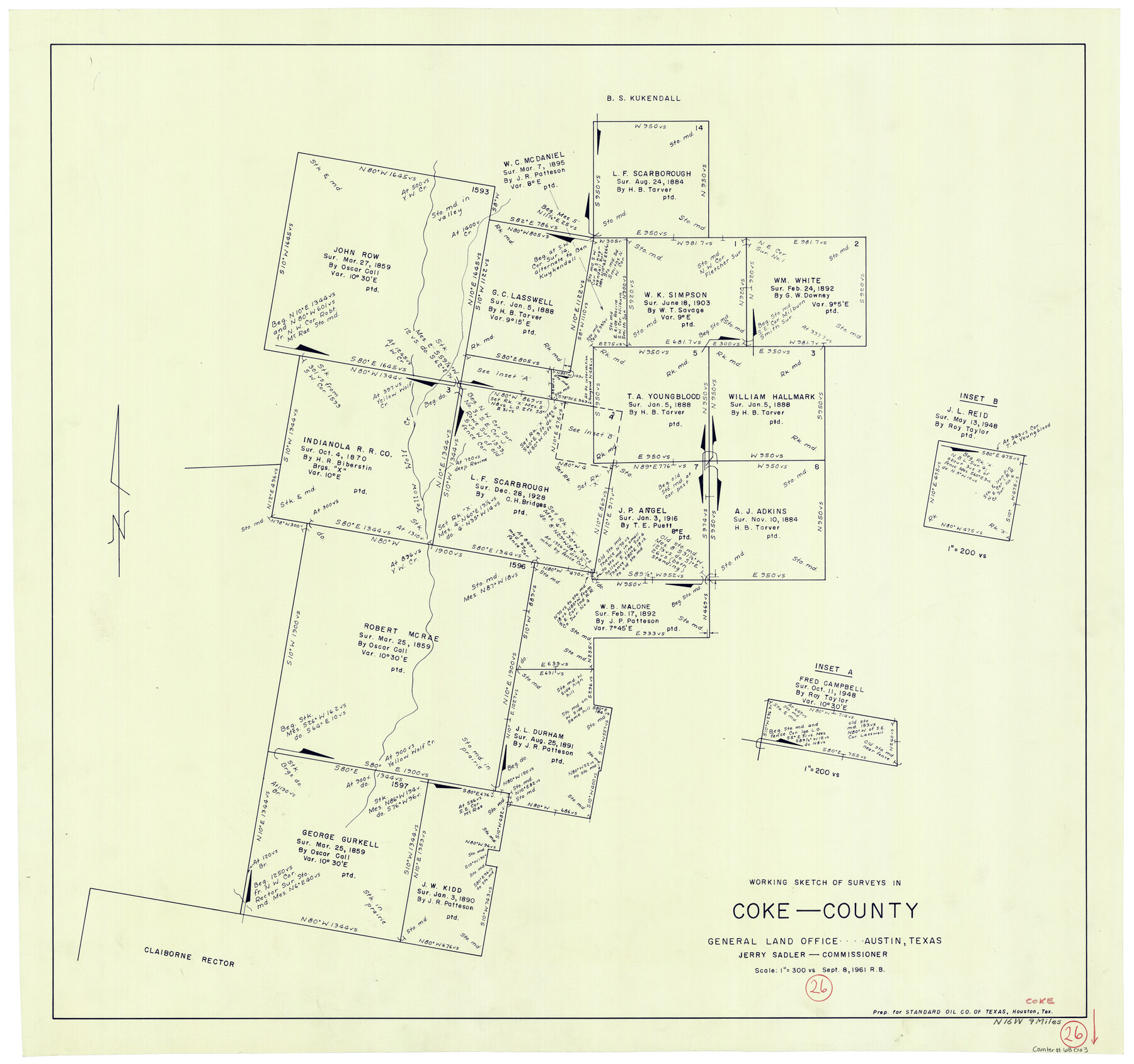 68063, Coke County Working Sketch 26, General Map Collection
