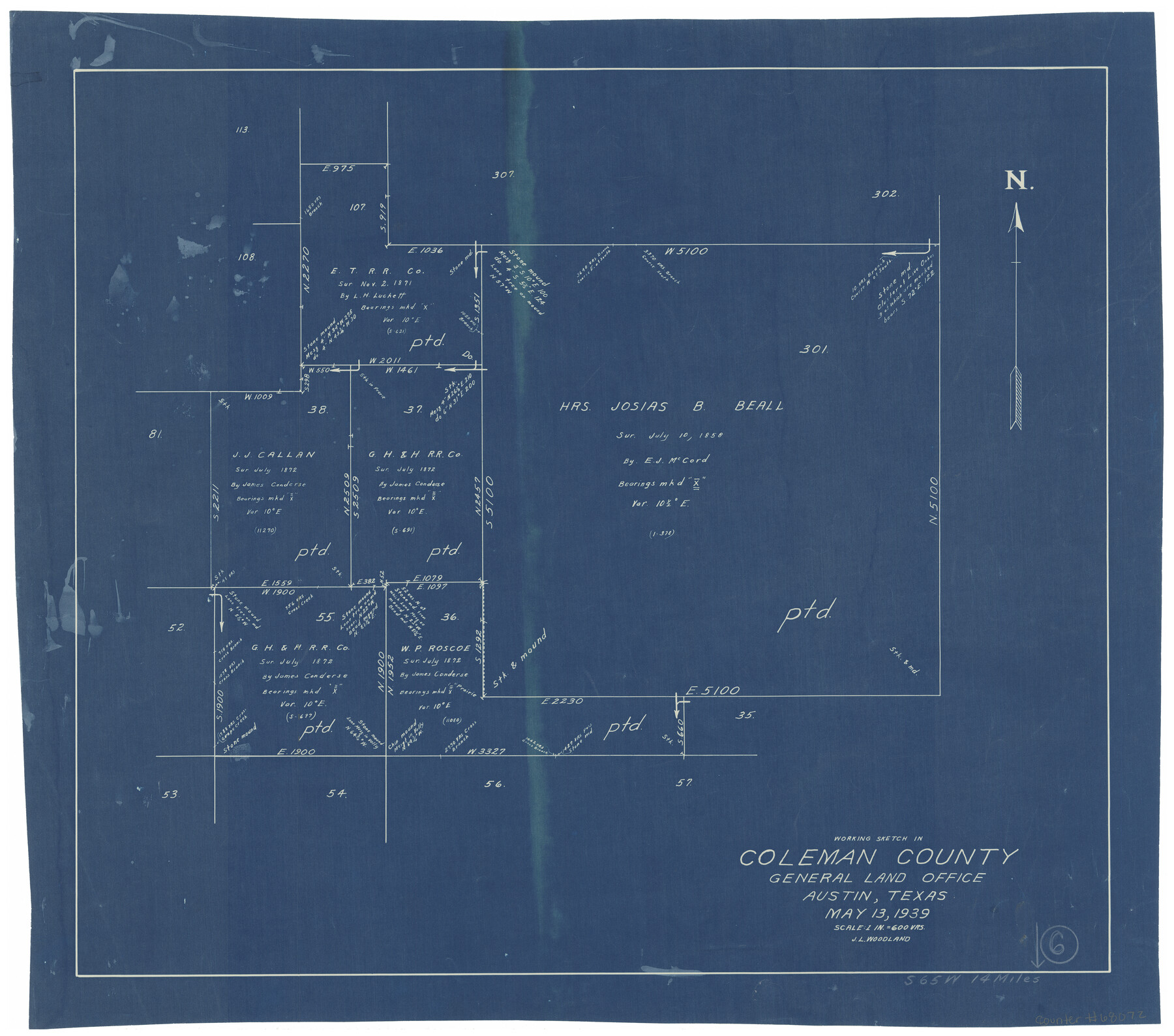 68072, Coleman County Working Sketch 6, General Map Collection
