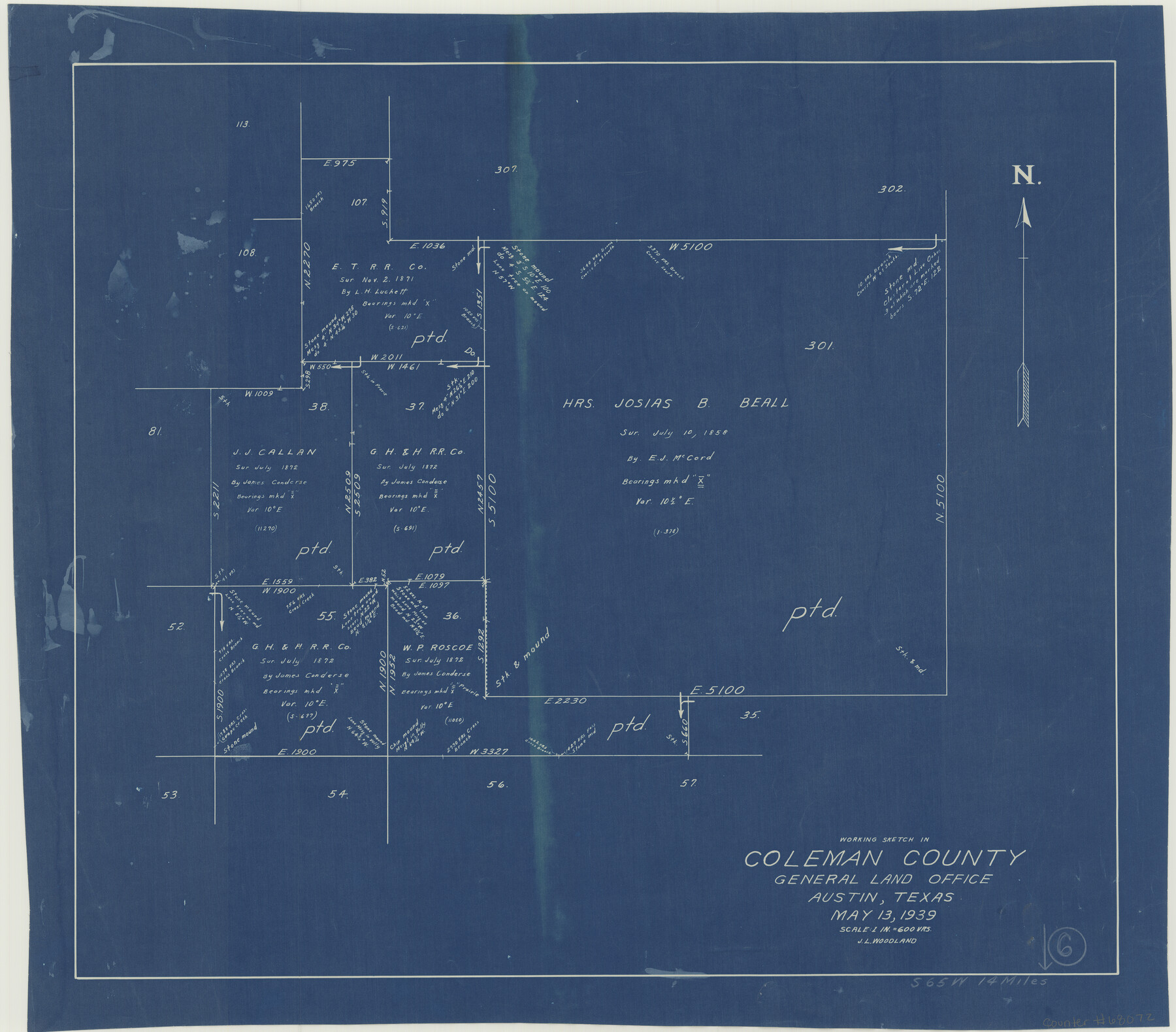 68072, Coleman County Working Sketch 6, General Map Collection