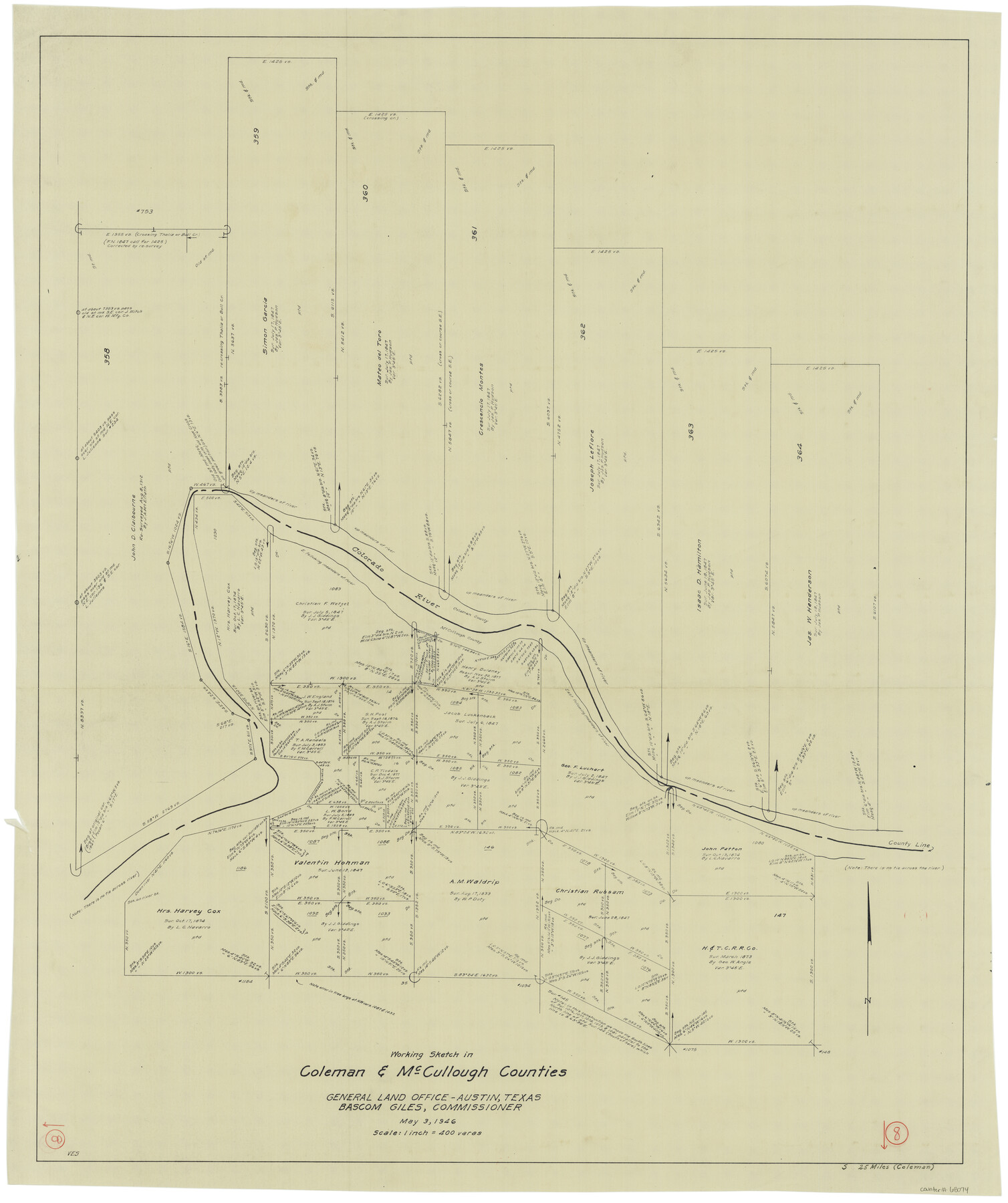 68074, Coleman County Working Sketch 8, General Map Collection
