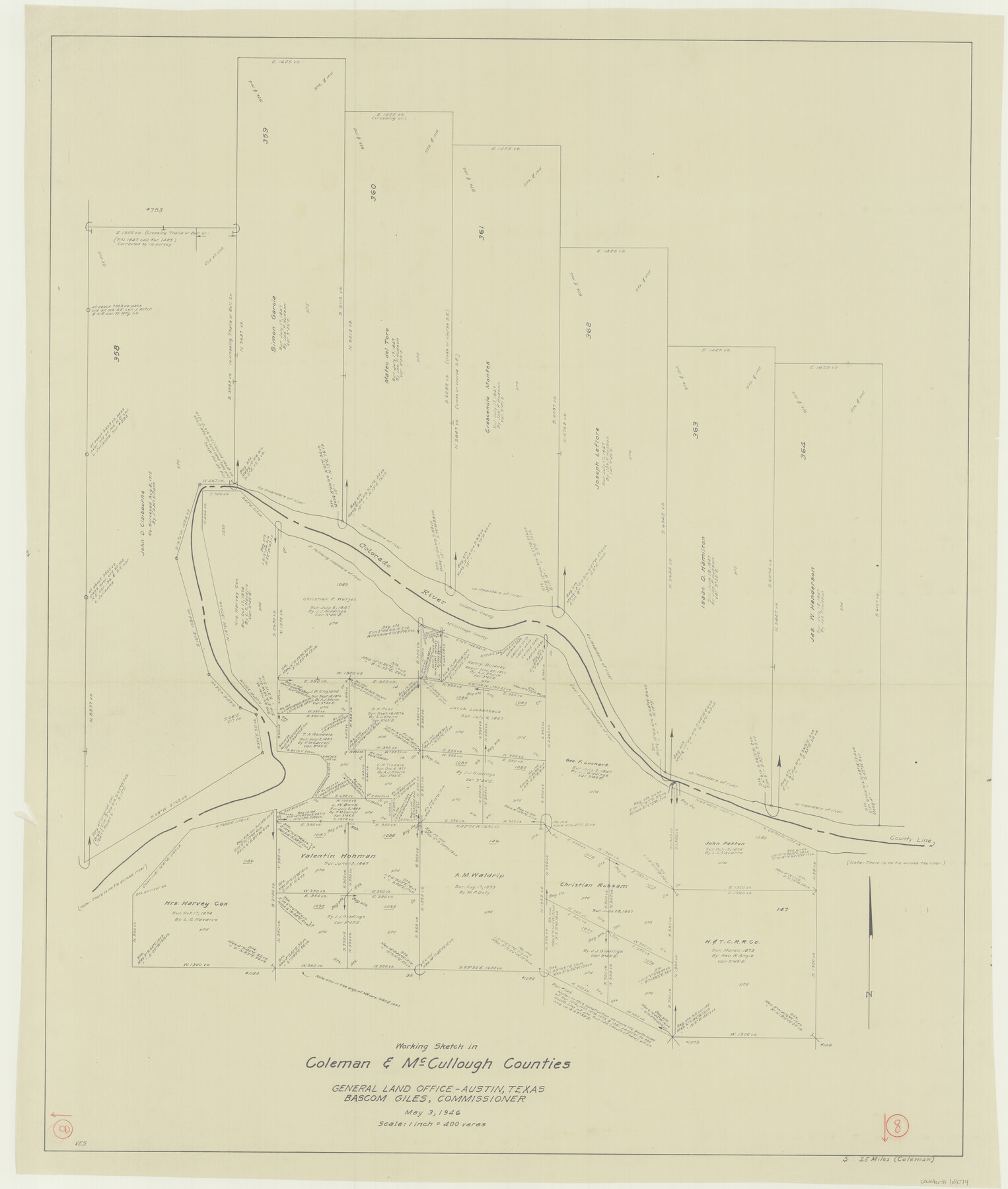 68074, Coleman County Working Sketch 8, General Map Collection