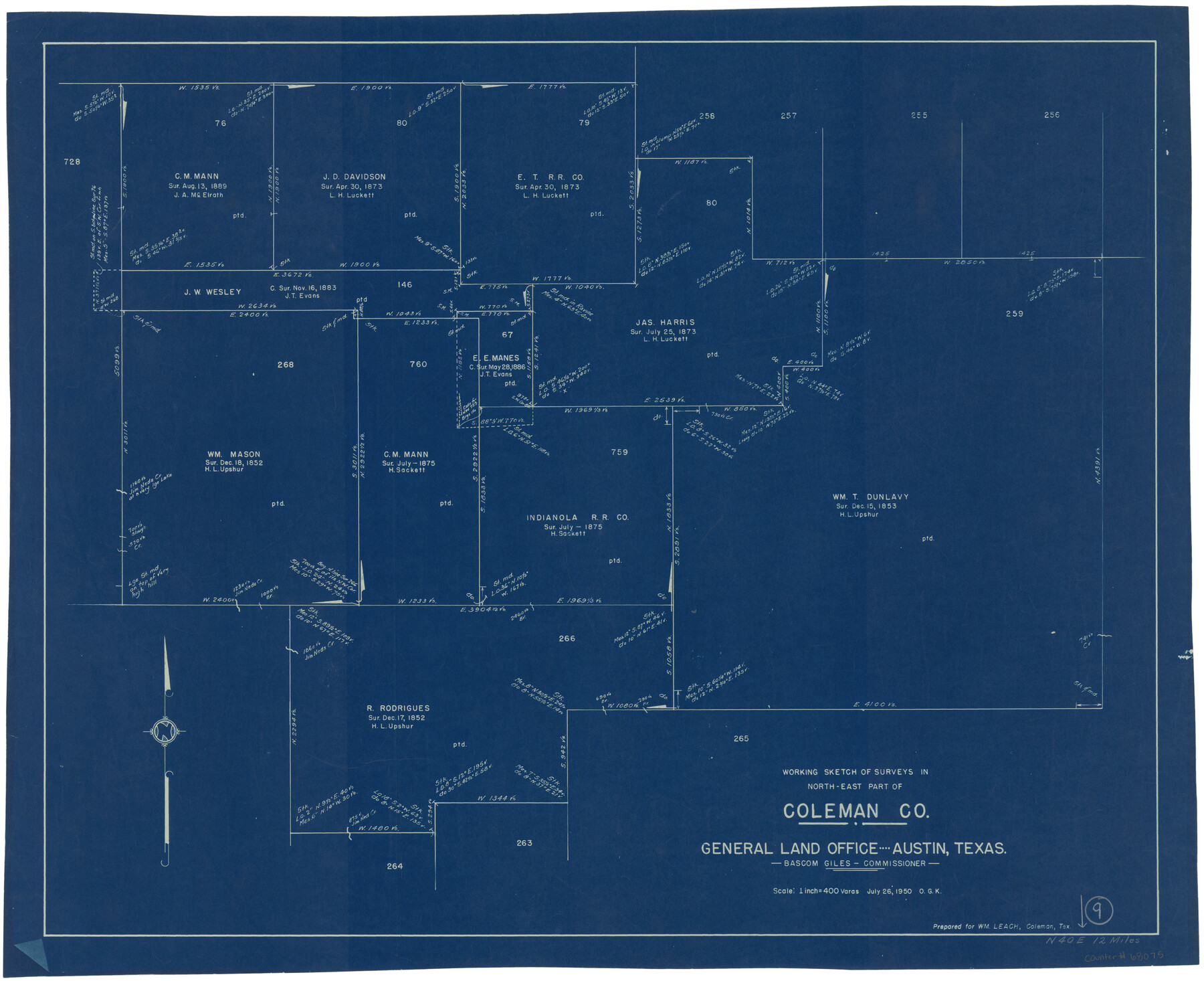 68075, Coleman County Working Sketch 9, General Map Collection