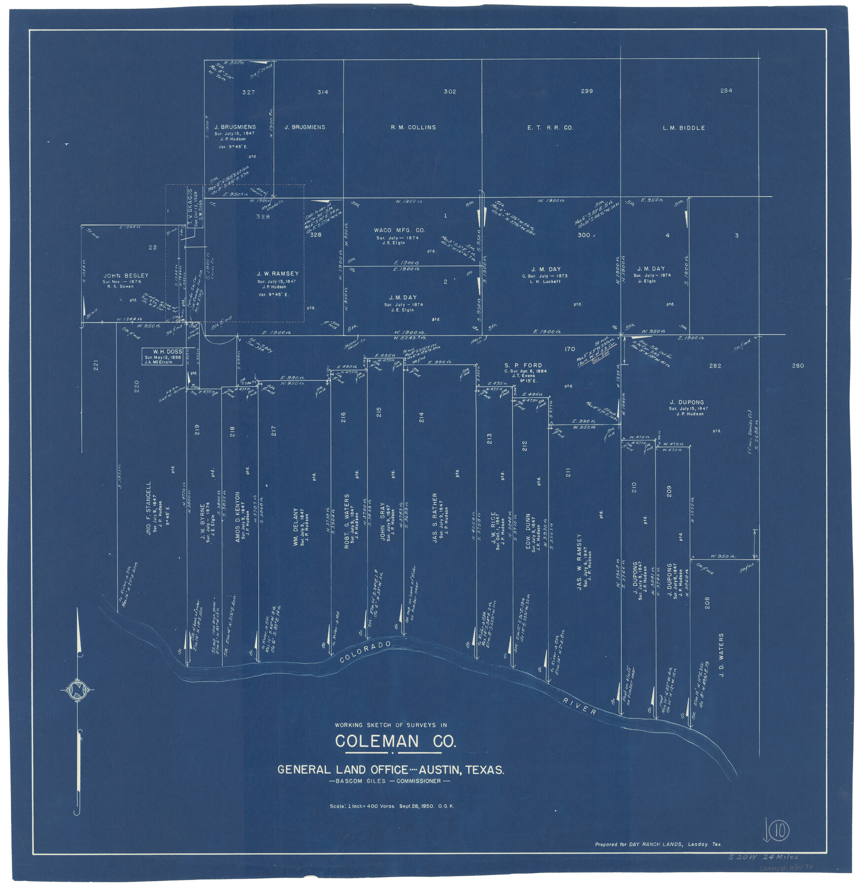 68076, Coleman County Working Sketch 10, General Map Collection
