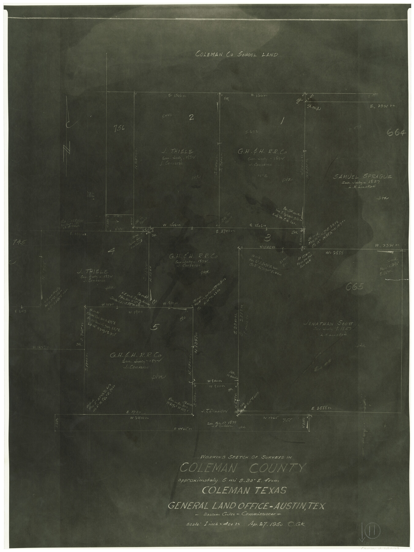 68077, Coleman County Working Sketch 11, General Map Collection
