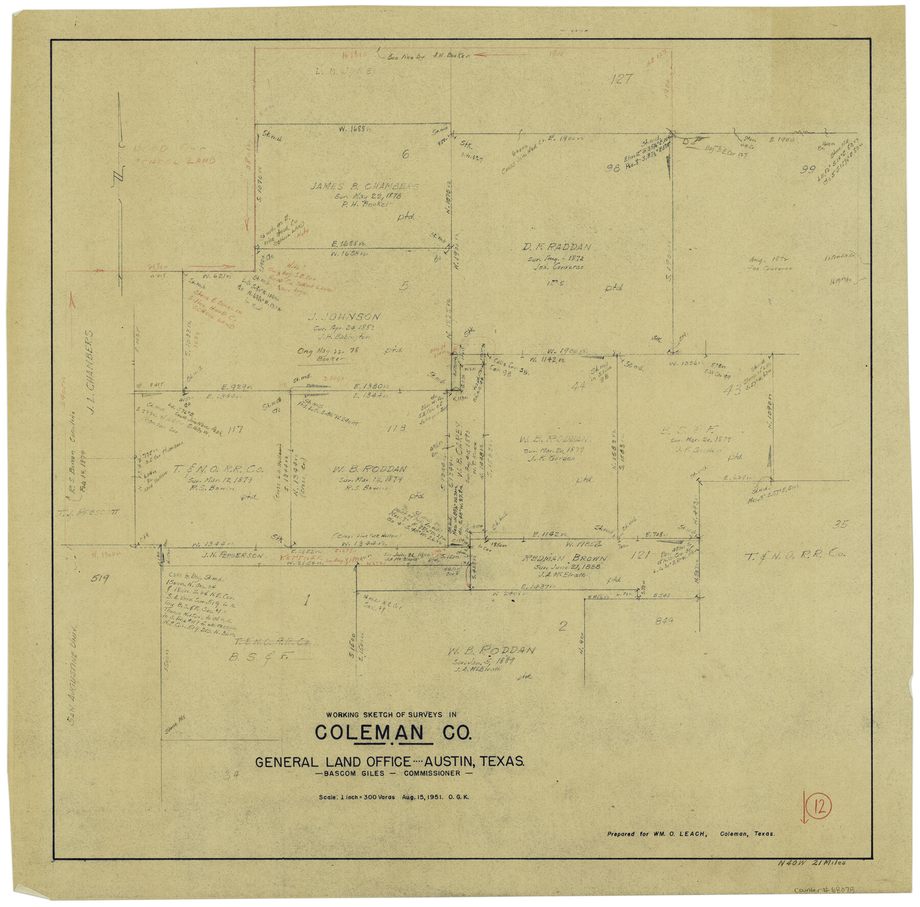 68078, Coleman County Working Sketch 12, General Map Collection
