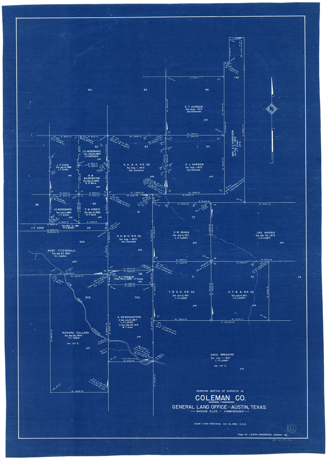 68079, Coleman County Working Sketch 13, General Map Collection
