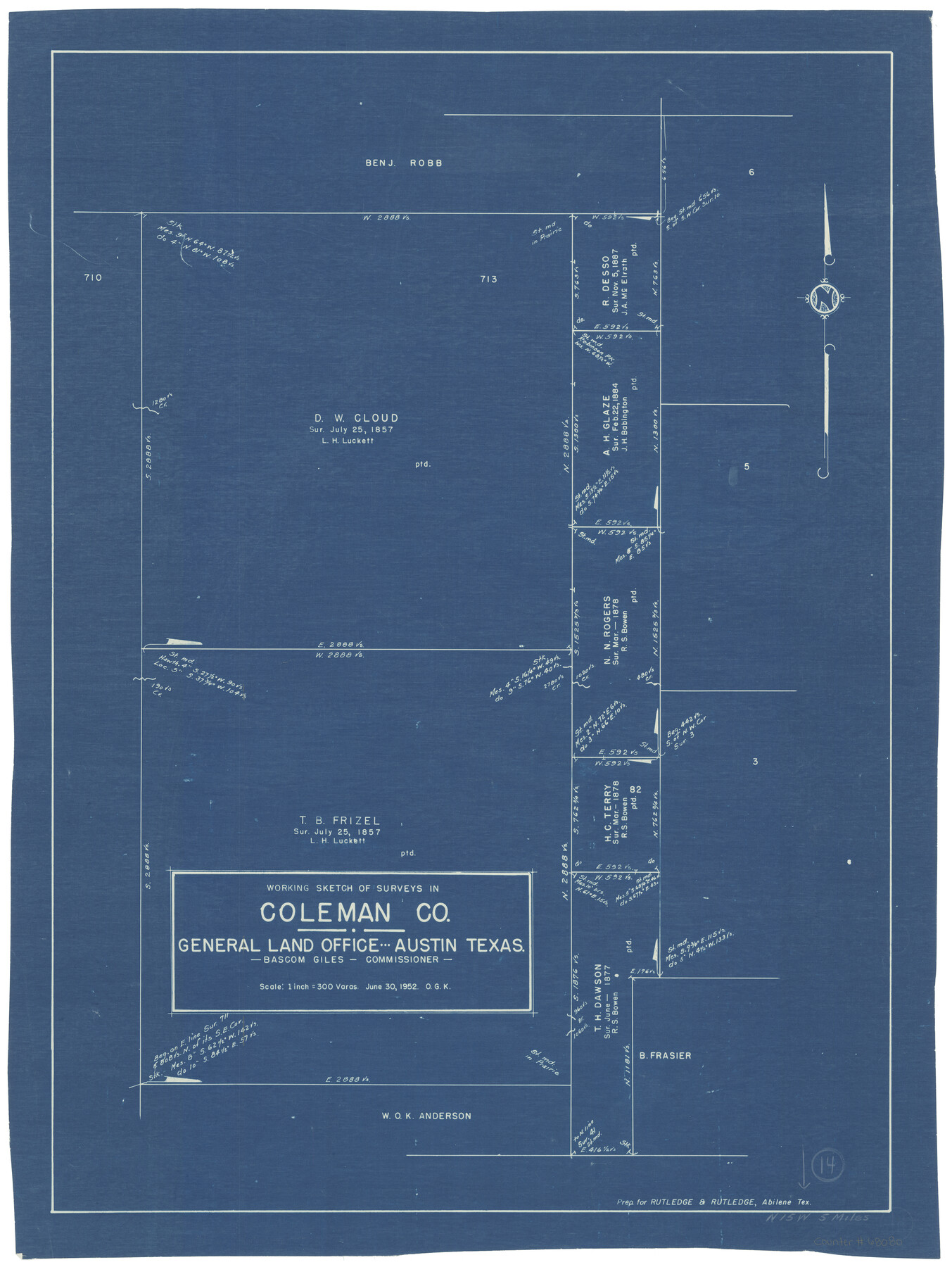 68080, Coleman County Working Sketch 14, General Map Collection
