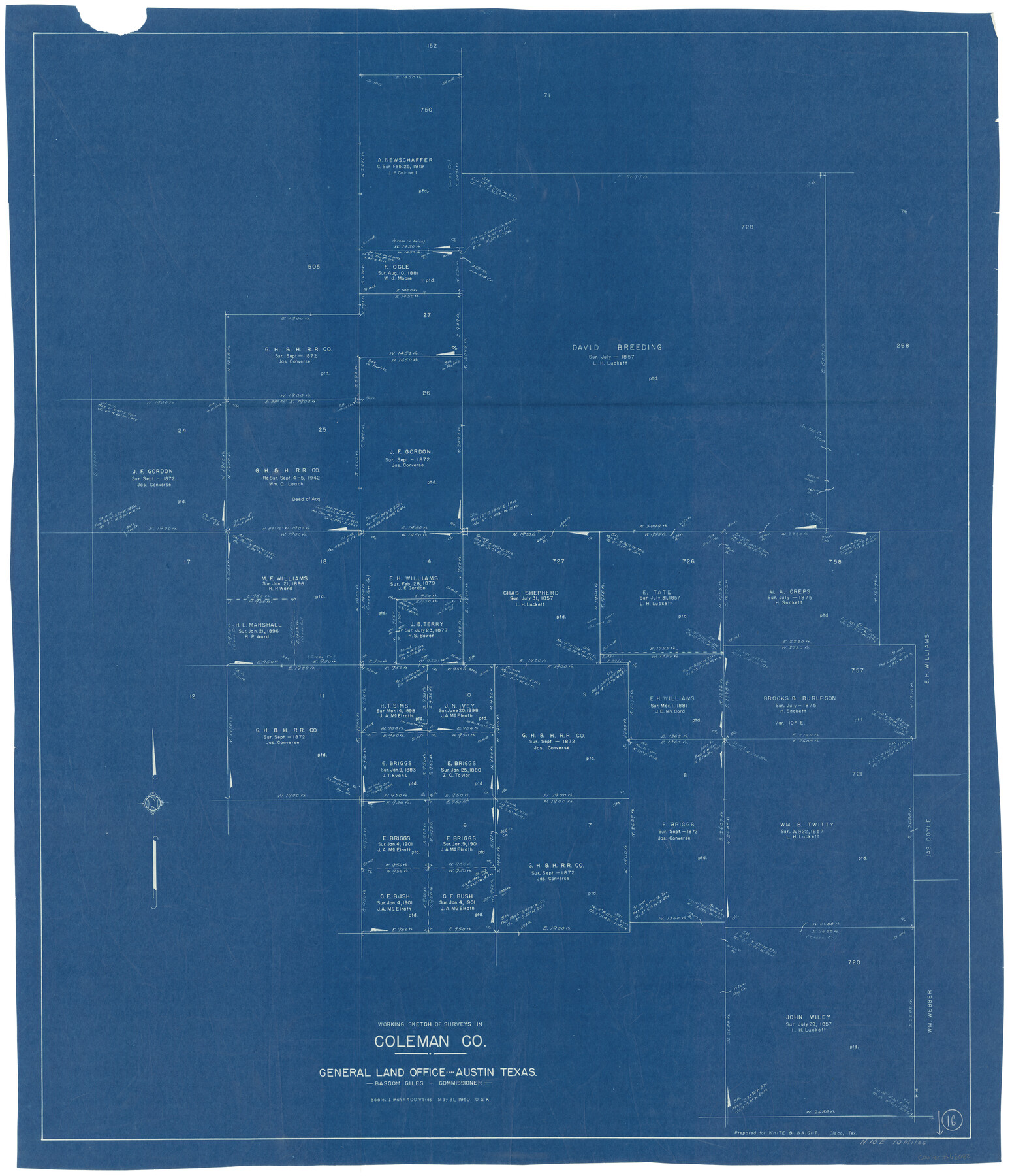 68082, Coleman County Working Sketch 16, General Map Collection

