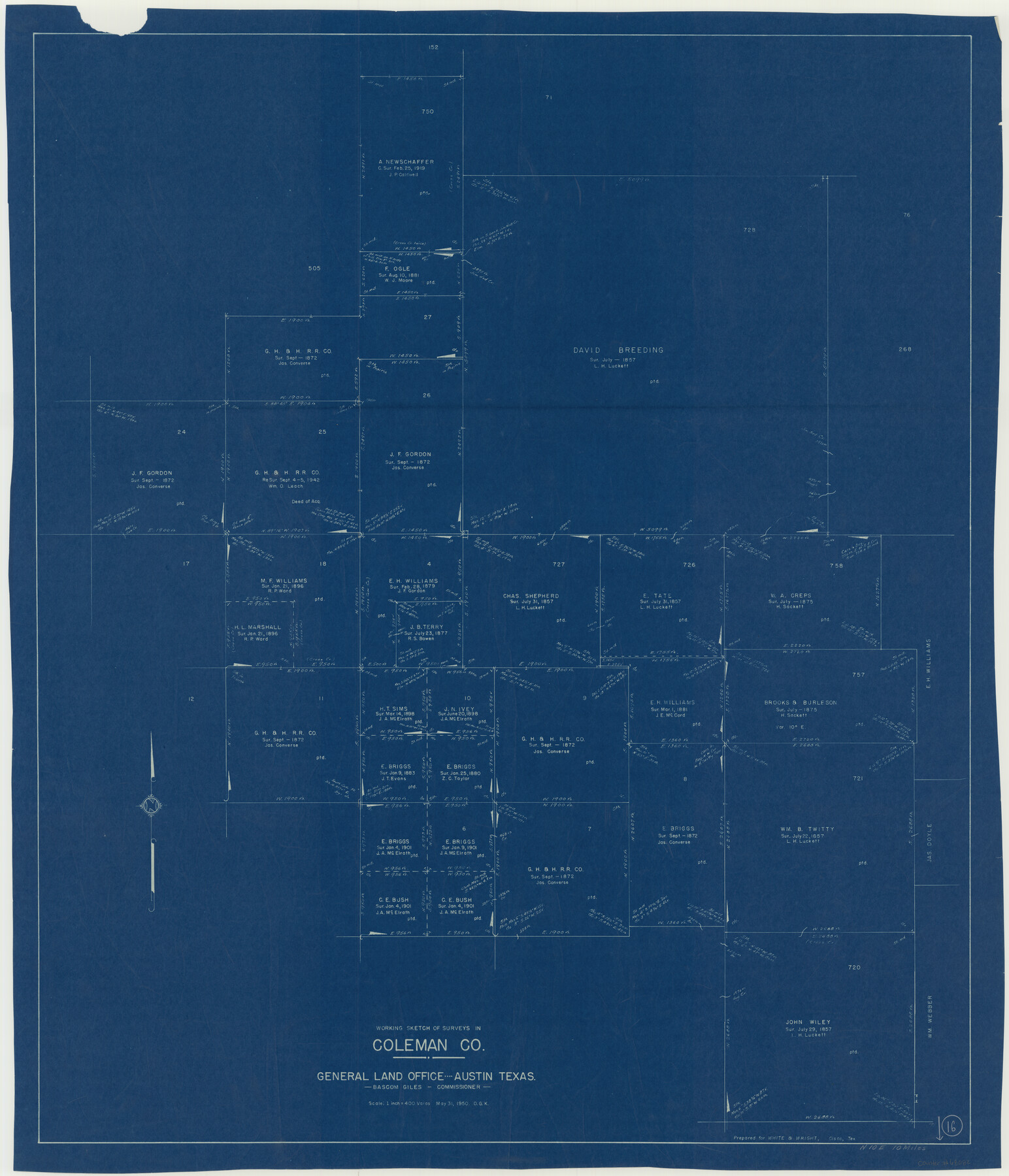 68082, Coleman County Working Sketch 16, General Map Collection
