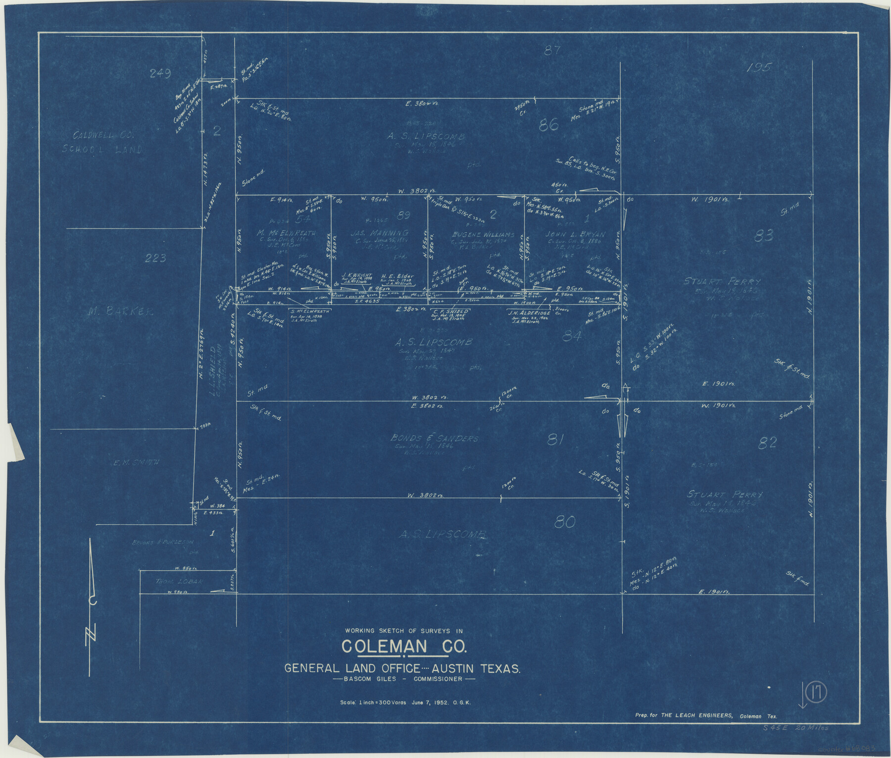 68083, Coleman County Working Sketch 17, General Map Collection