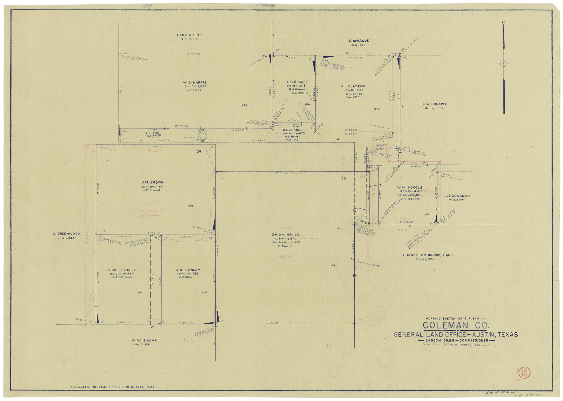 68084, Coleman County Working Sketch 18, General Map Collection
