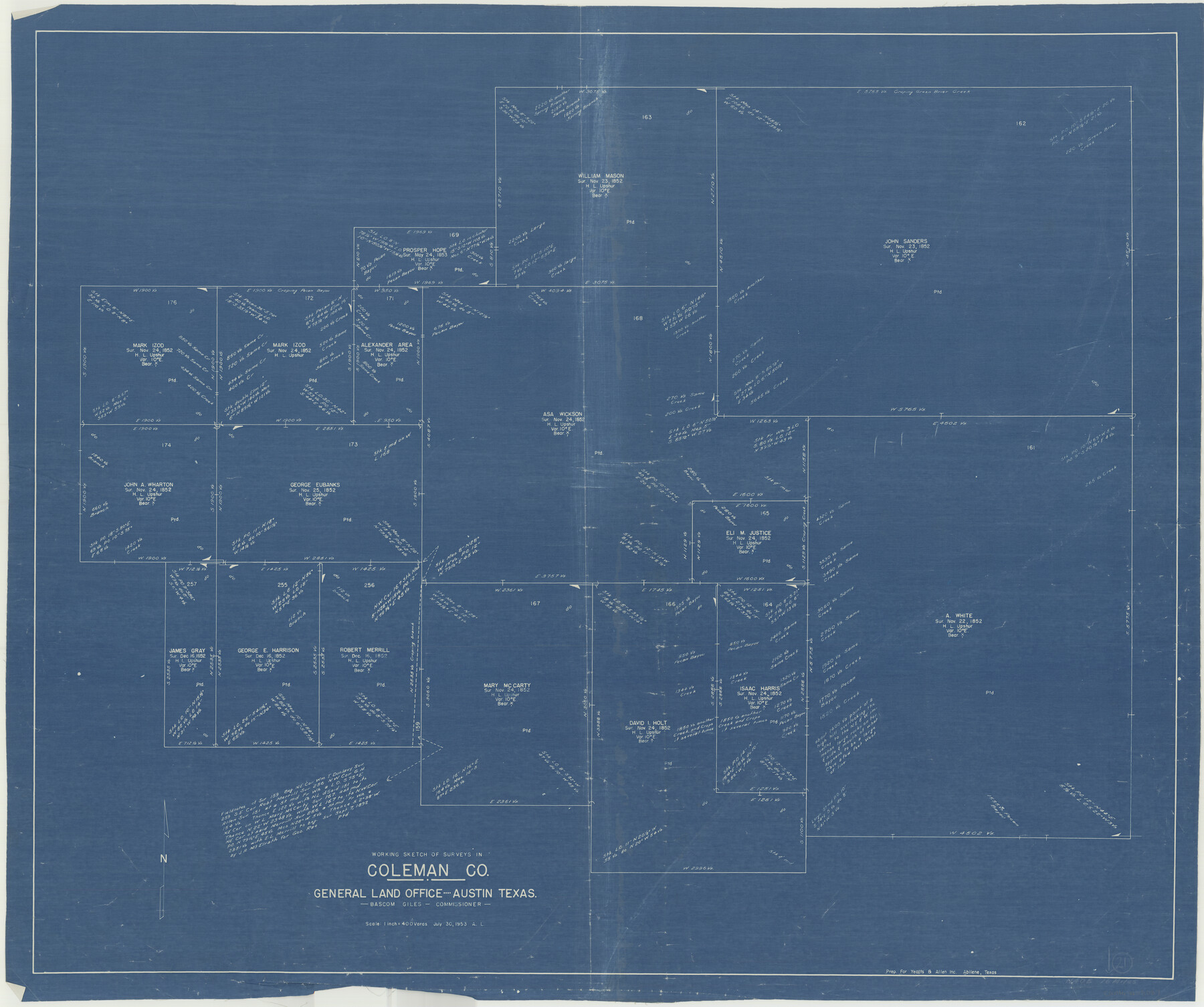 68087, Coleman County Working Sketch 21, General Map Collection