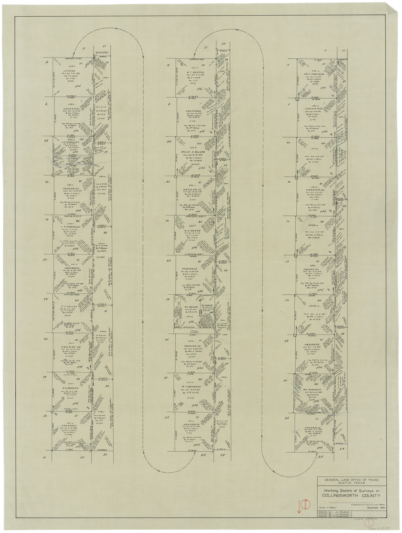 68089, Collingsworth County Working Sketch 1, General Map Collection
