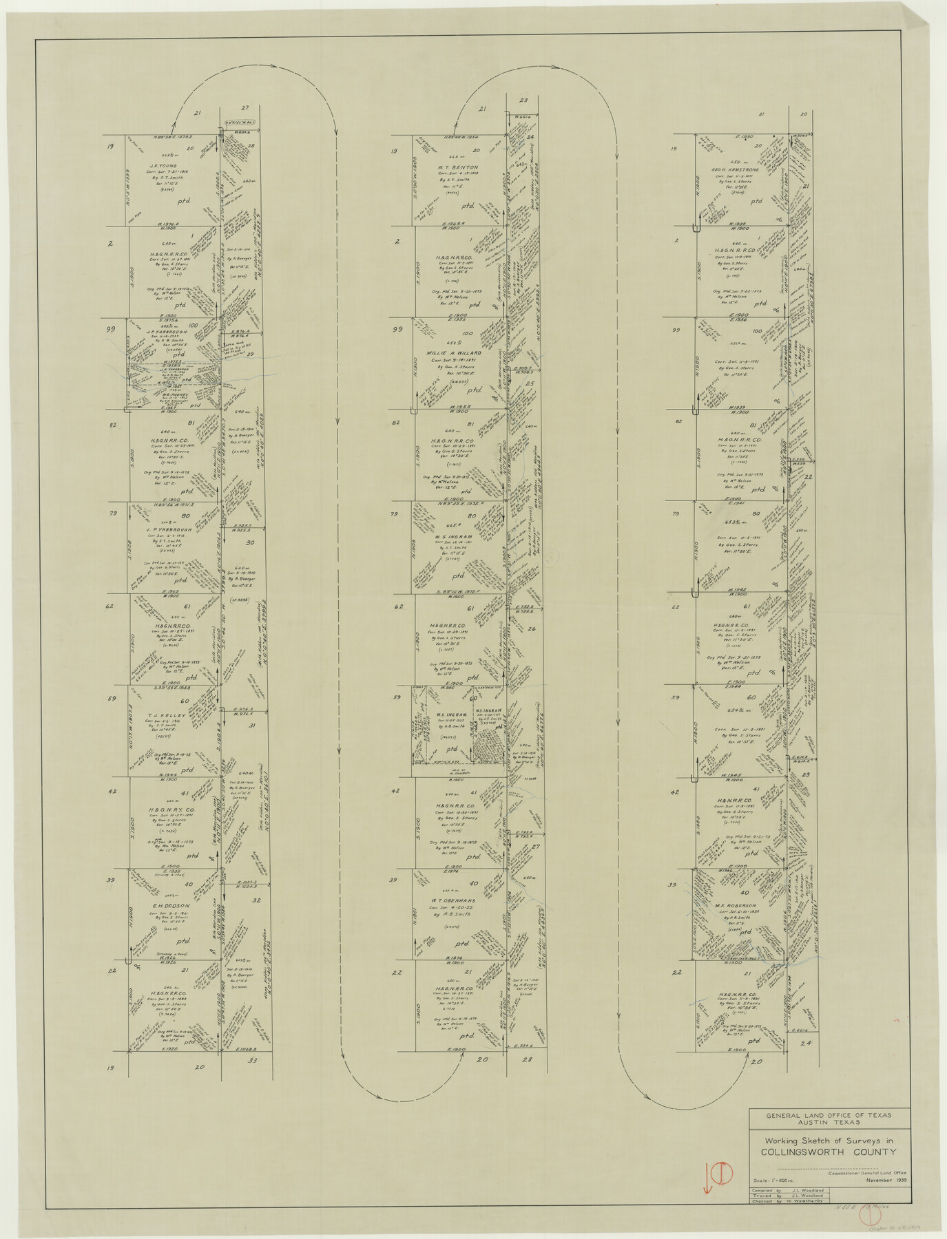 68089, Collingsworth County Working Sketch 1, General Map Collection