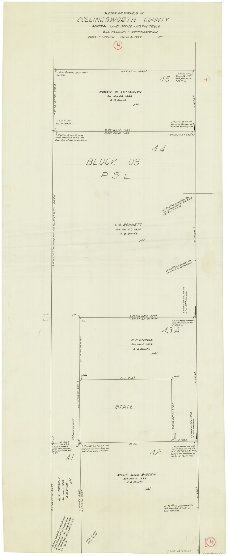 68092, Collingsworth County Working Sketch 4, General Map Collection
