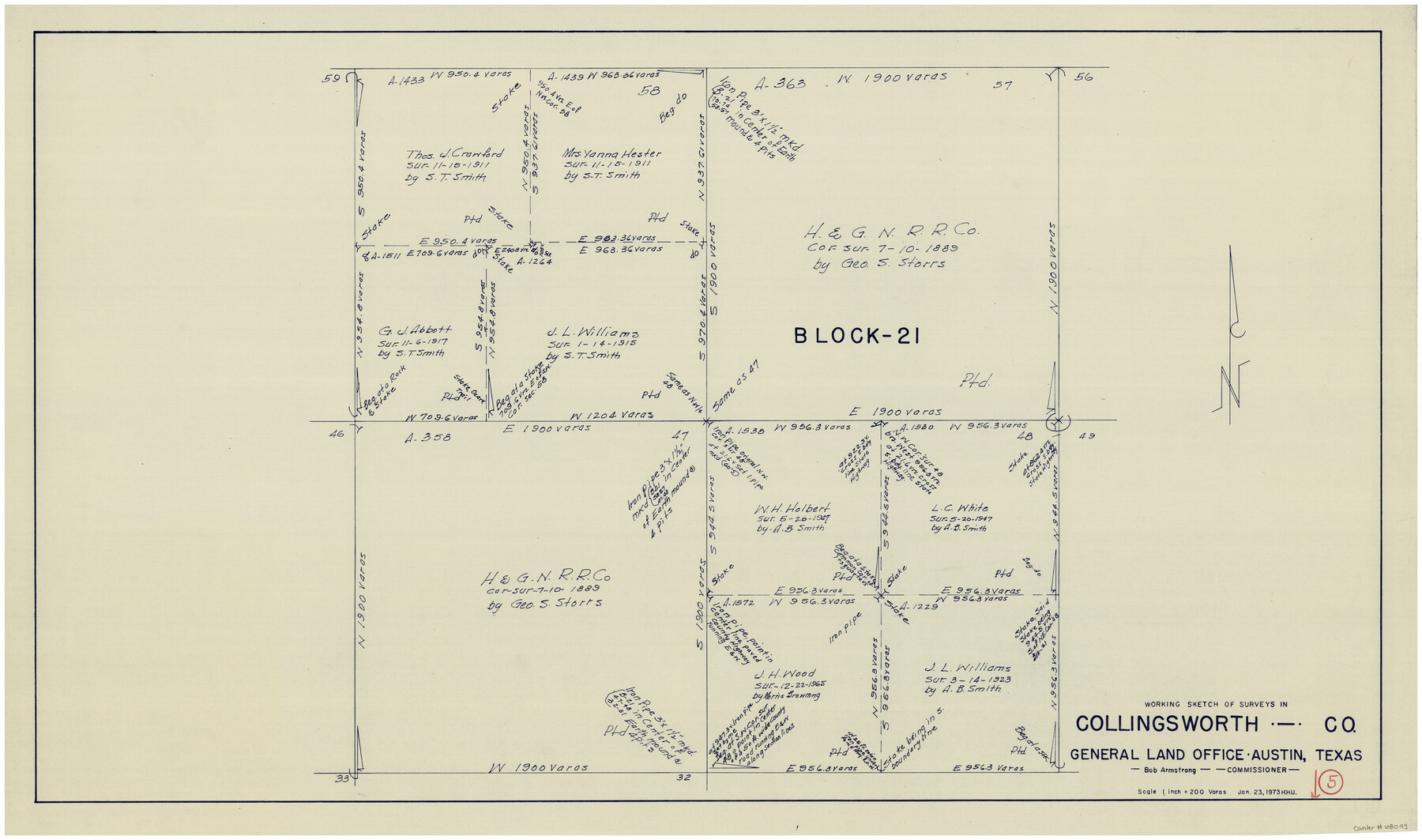 68093, Collingsworth County Working Sketch 5, General Map Collection

