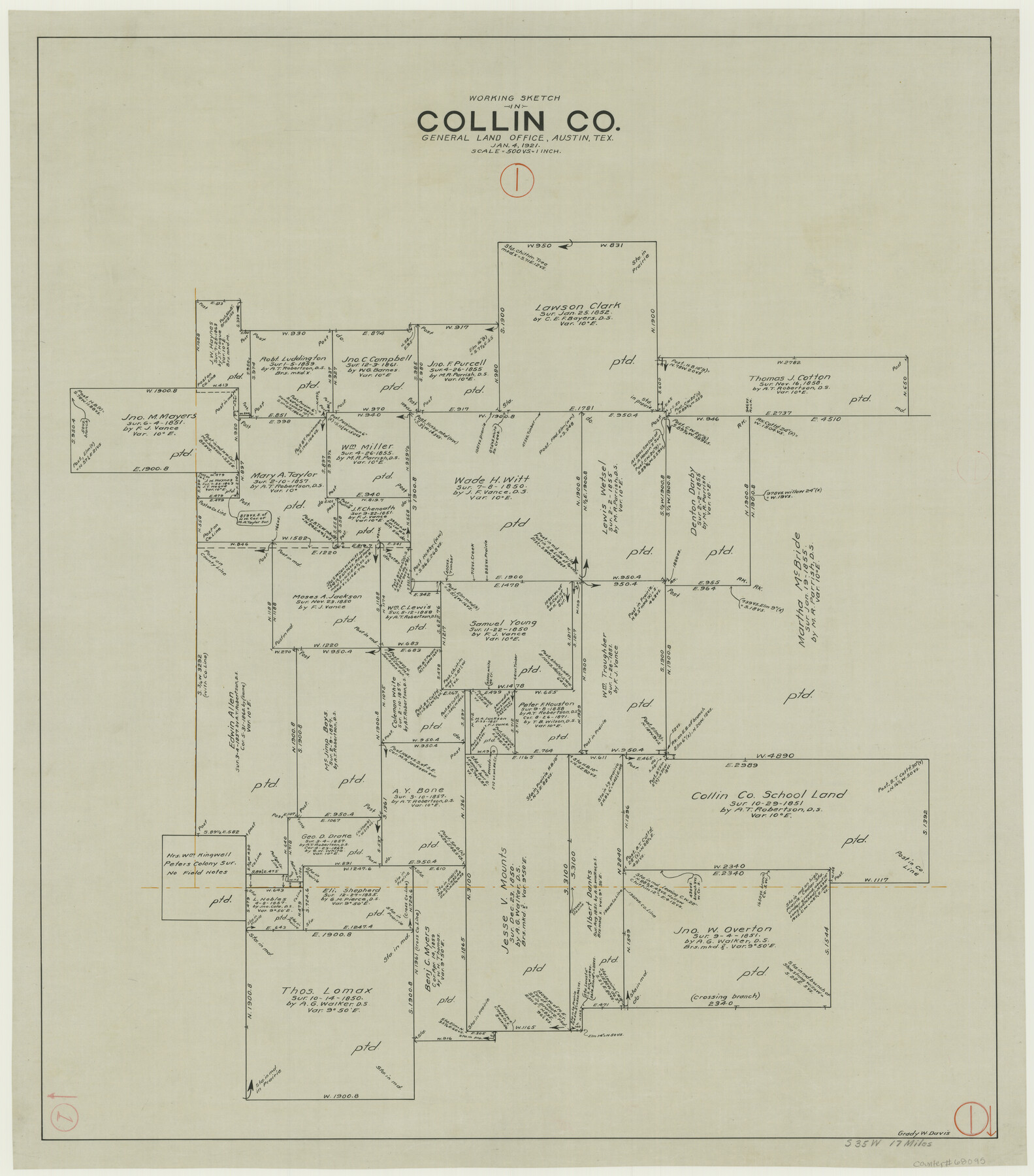 68095, Collin County Working Sketch 1, General Map Collection