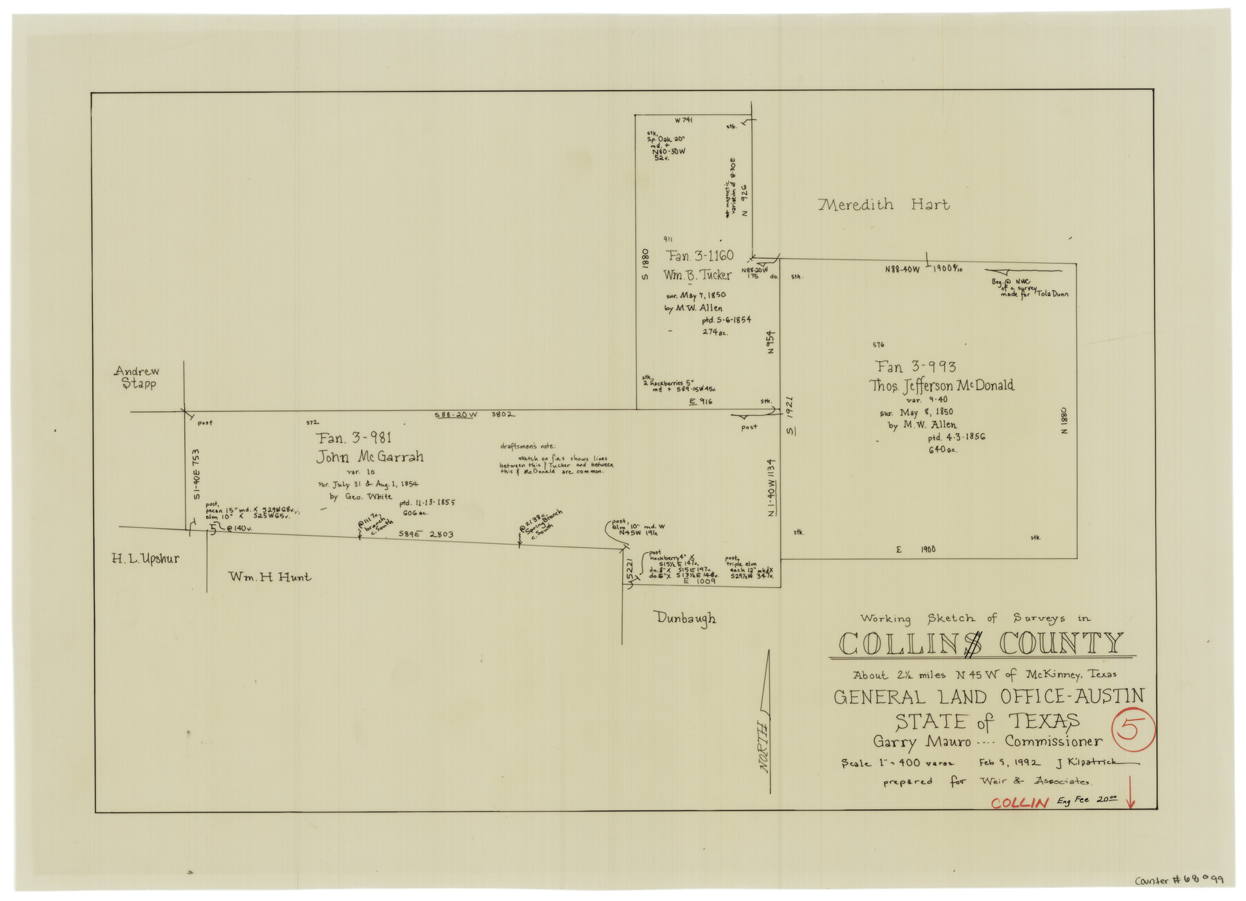 68099, Collin County Working Sketch 5, General Map Collection
