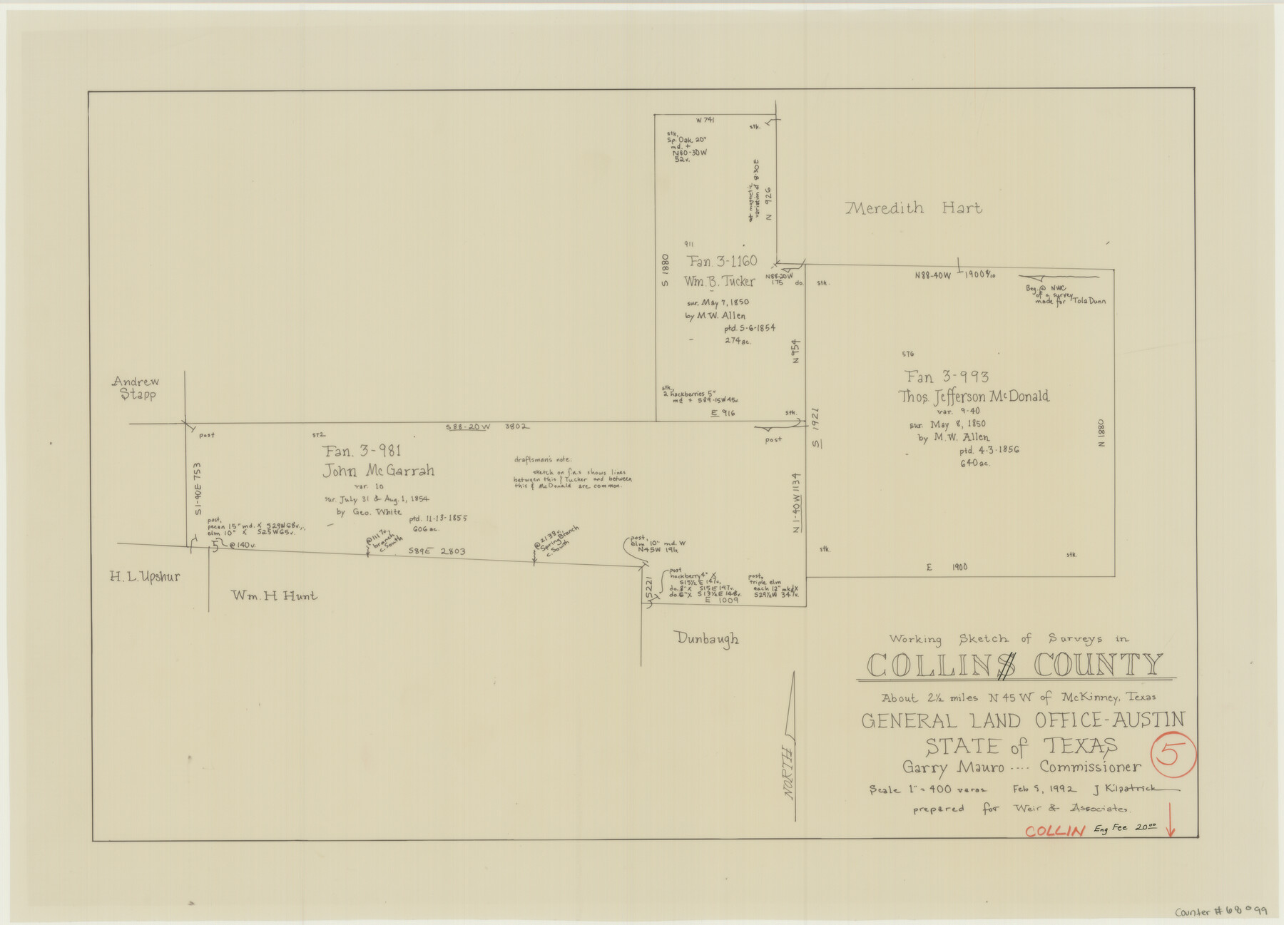 68099, Collin County Working Sketch 5, General Map Collection