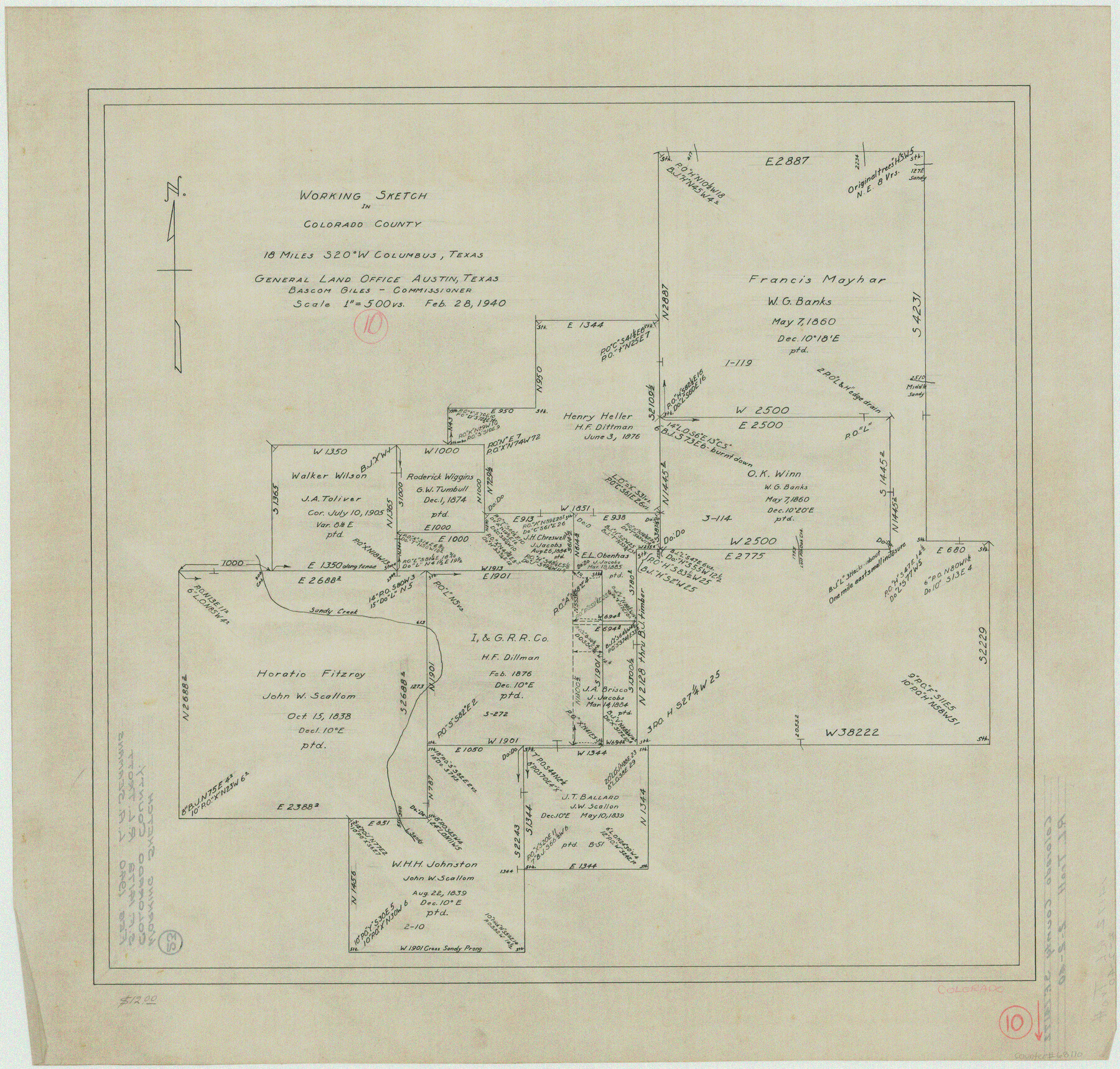 68110, Colorado County Working Sketch 10, General Map Collection