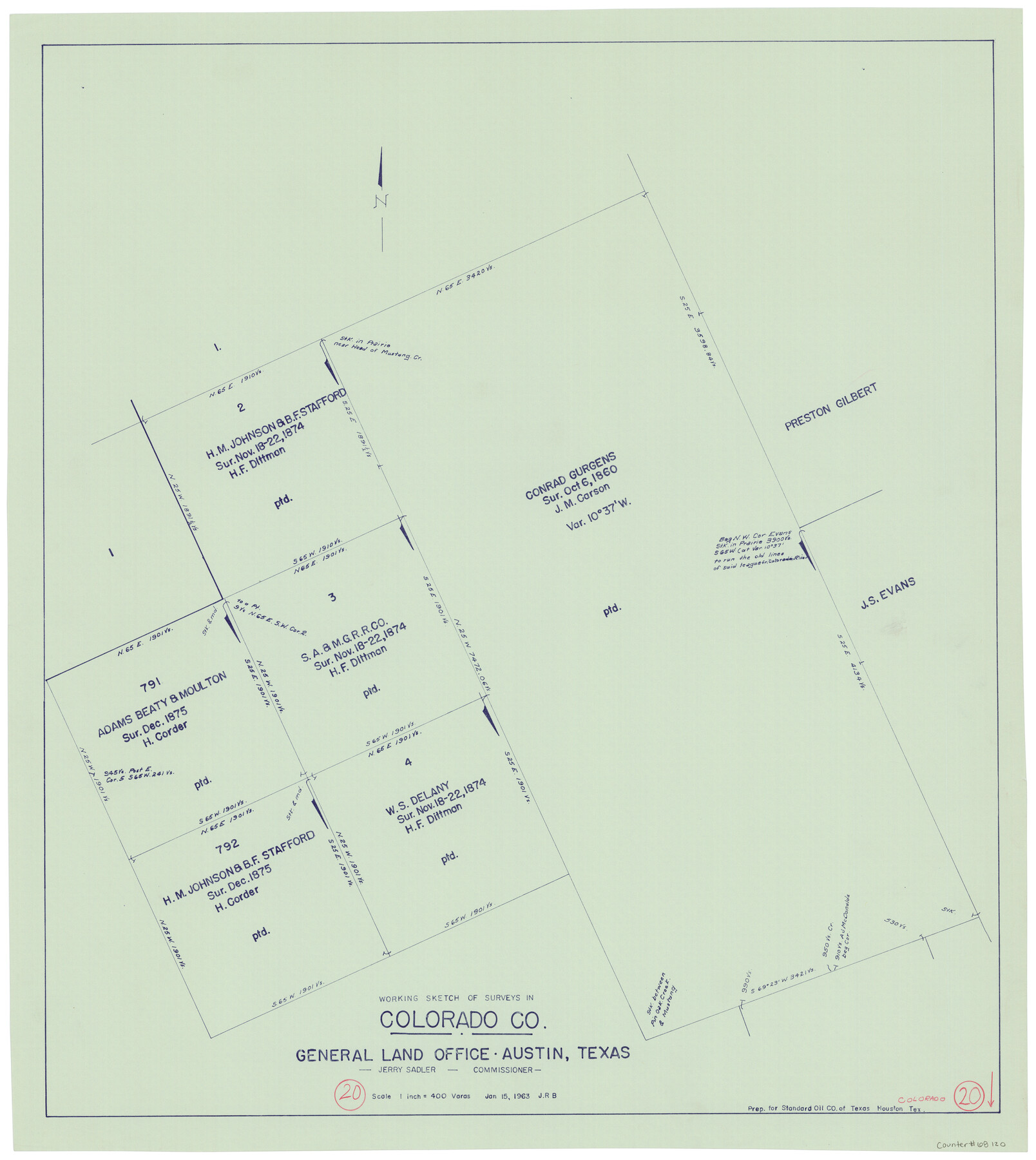 68120, Colorado County Working Sketch 20, General Map Collection