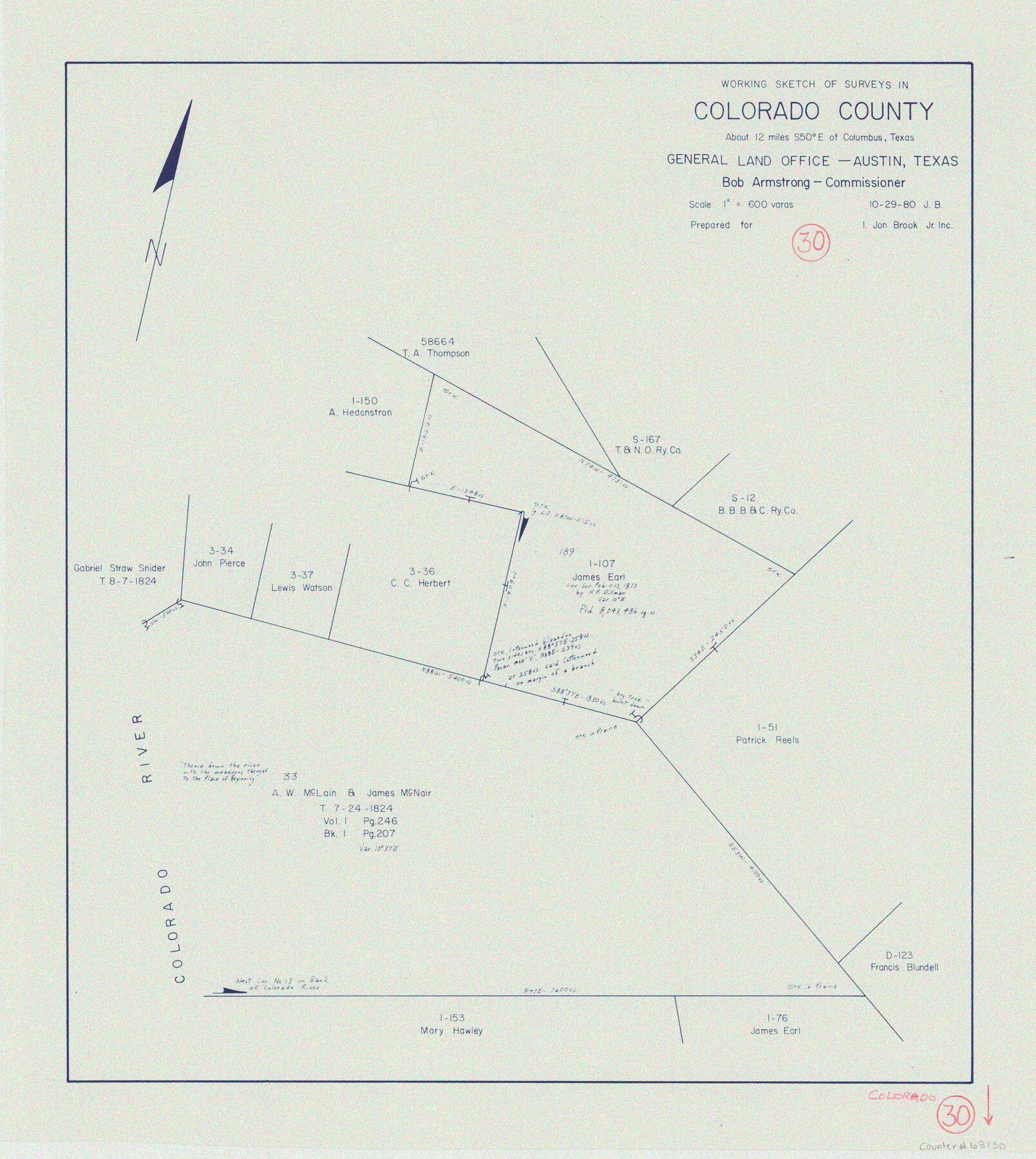 68130, Colorado County Working Sketch 30, General Map Collection