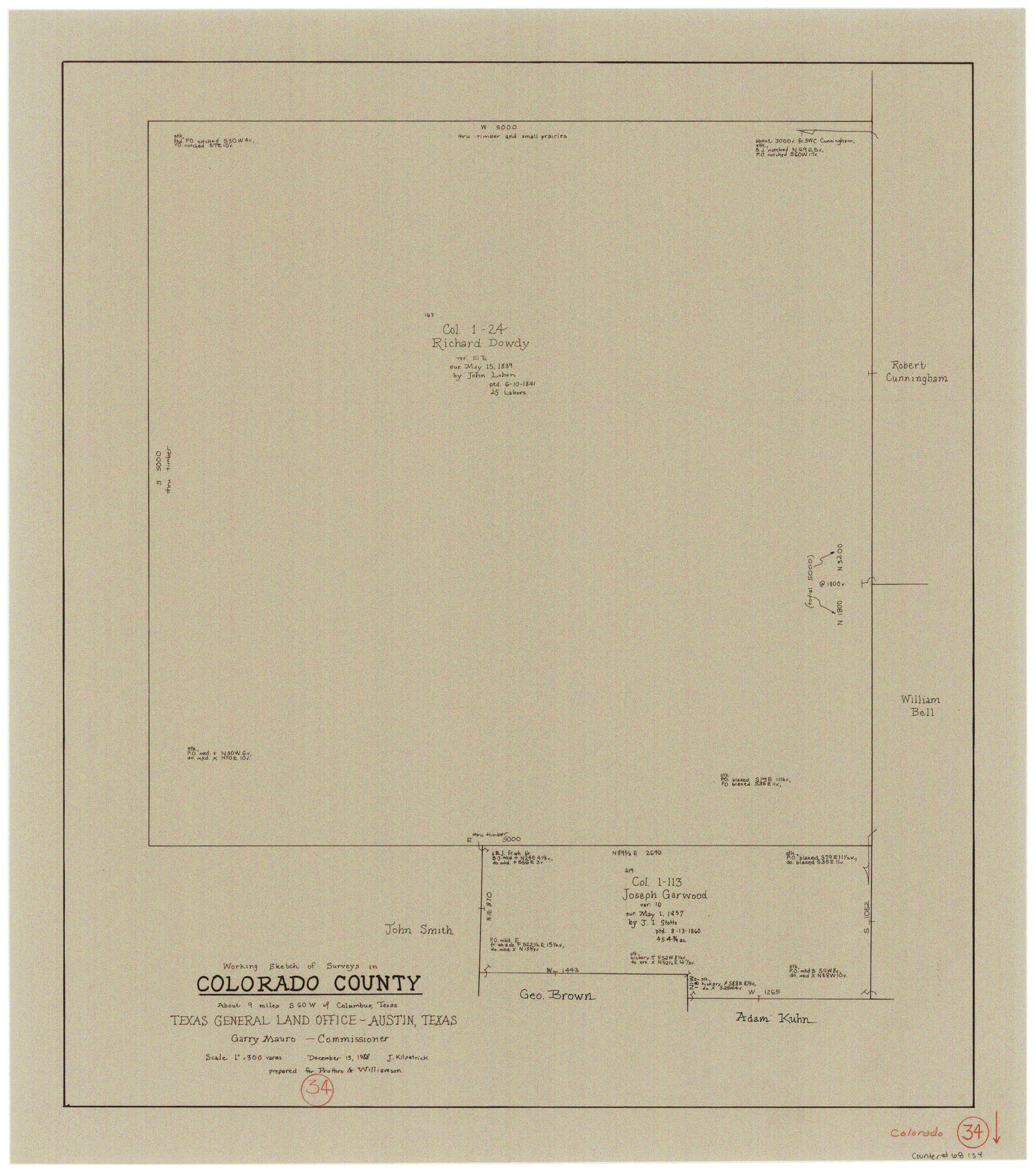 68134, Colorado County Working Sketch 34, General Map Collection

