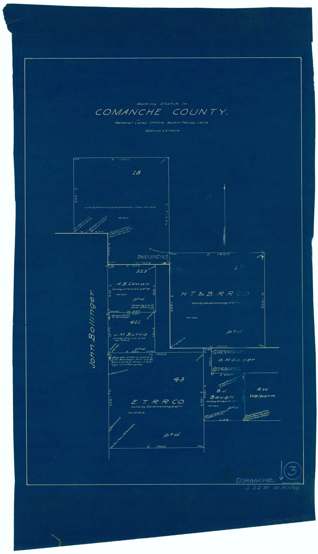 68137, Comanche County Working Sketch 3, General Map Collection