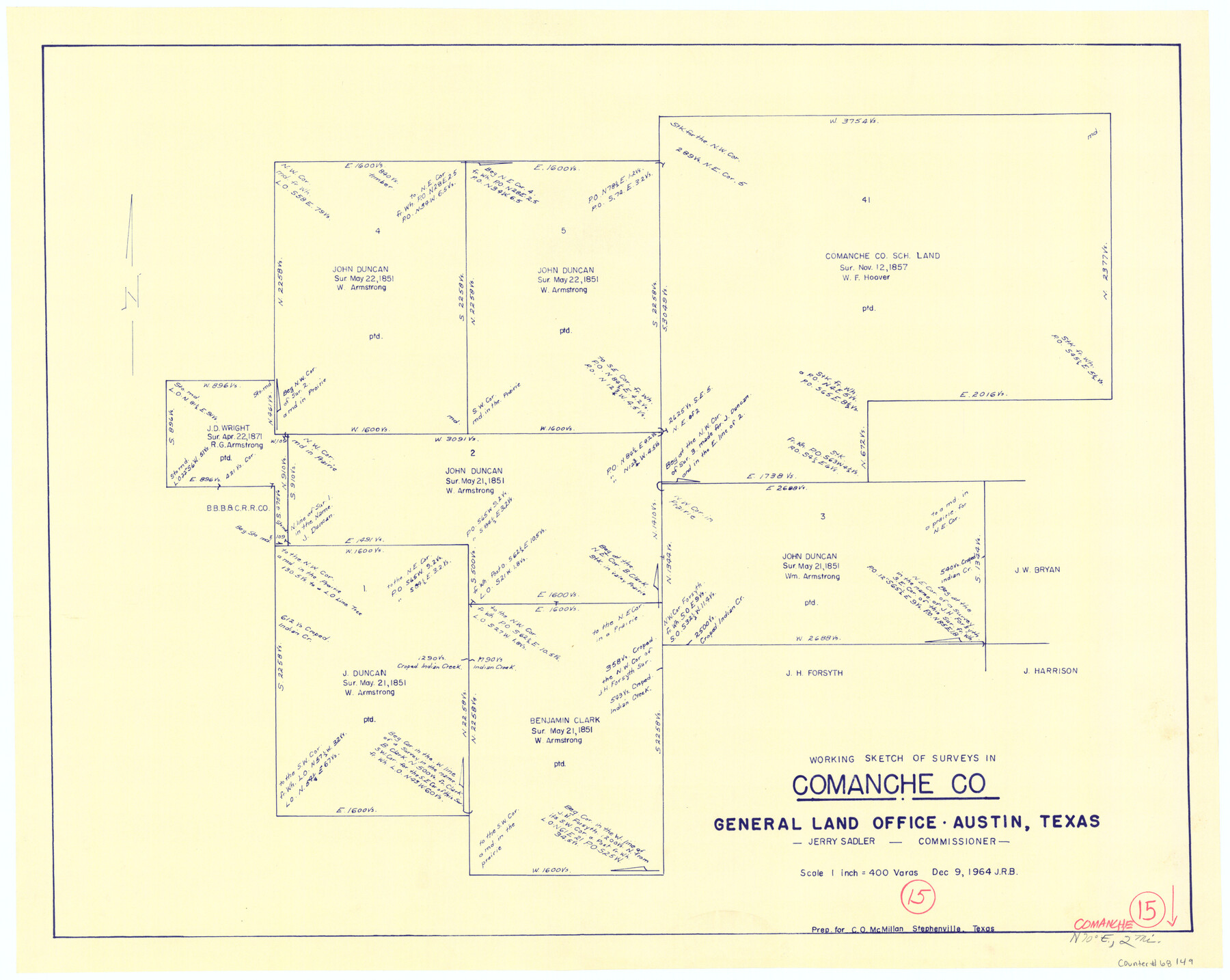 68149, Comanche County Working Sketch 15, General Map Collection