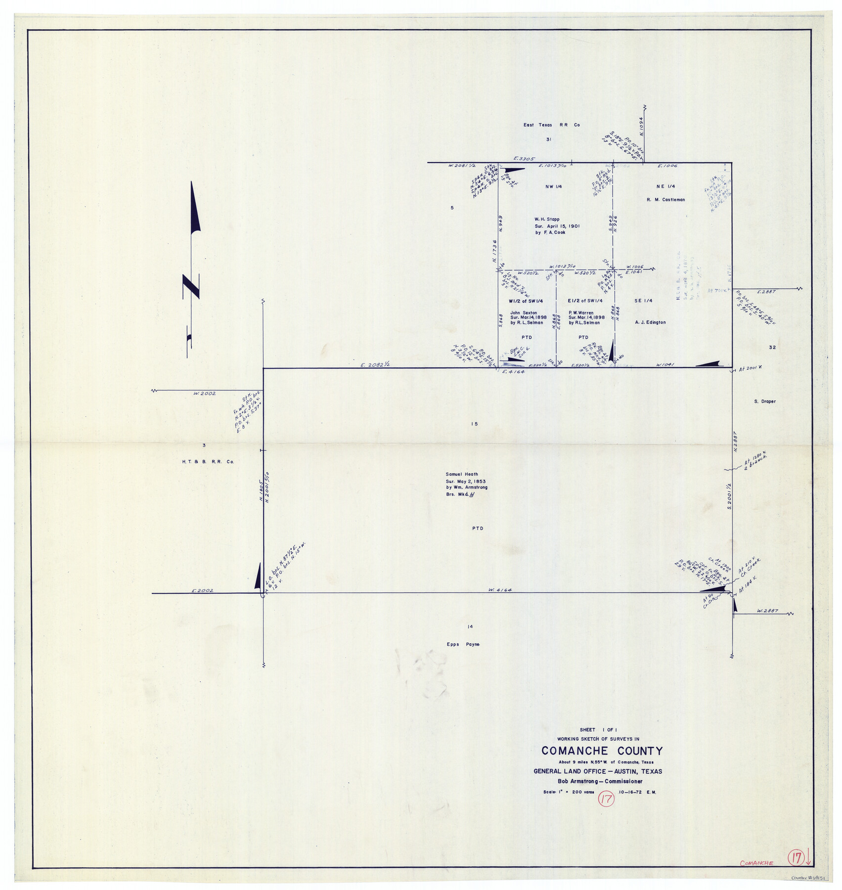 68151, Comanche County Working Sketch 17, General Map Collection
