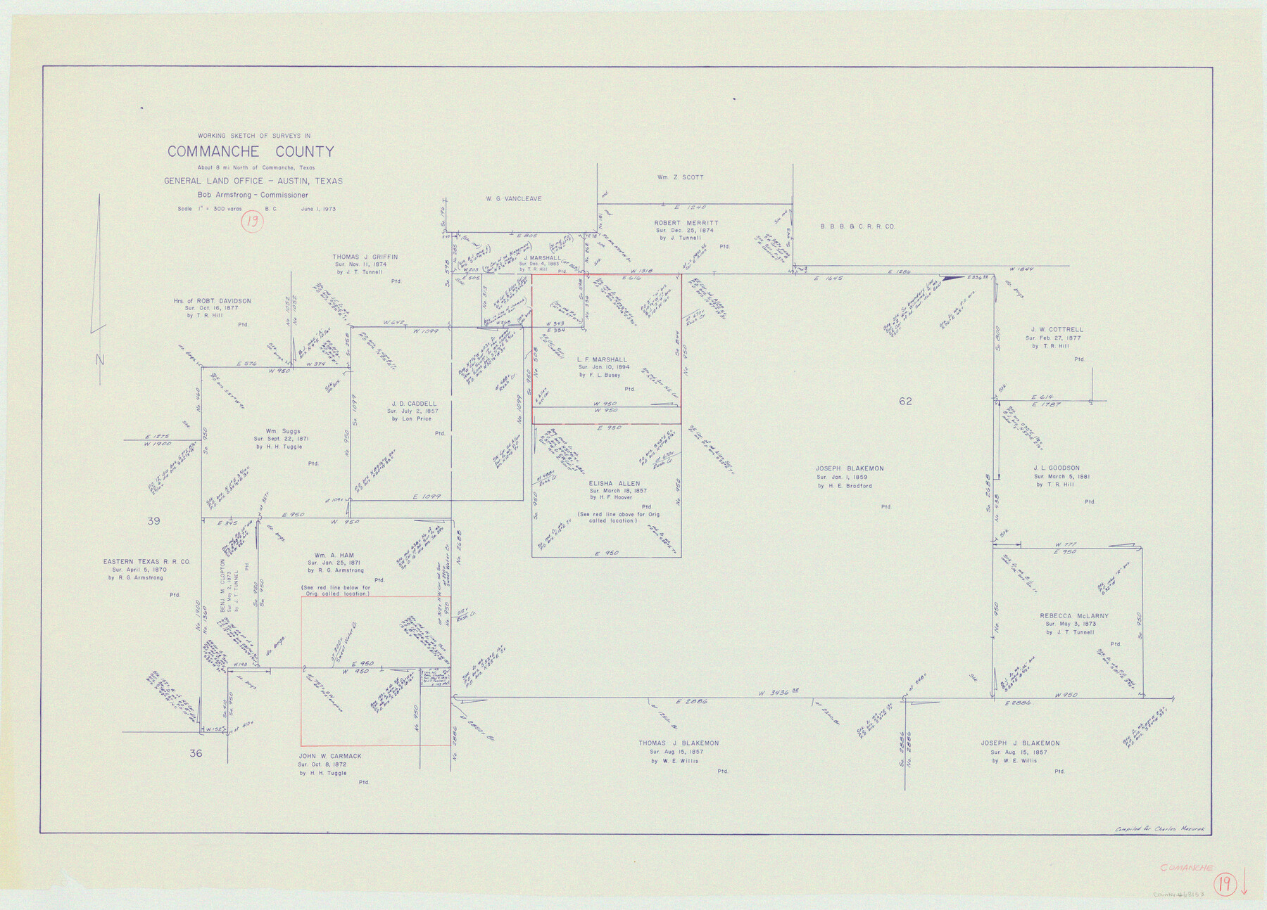 68153, Comanche County Working Sketch 19, General Map Collection