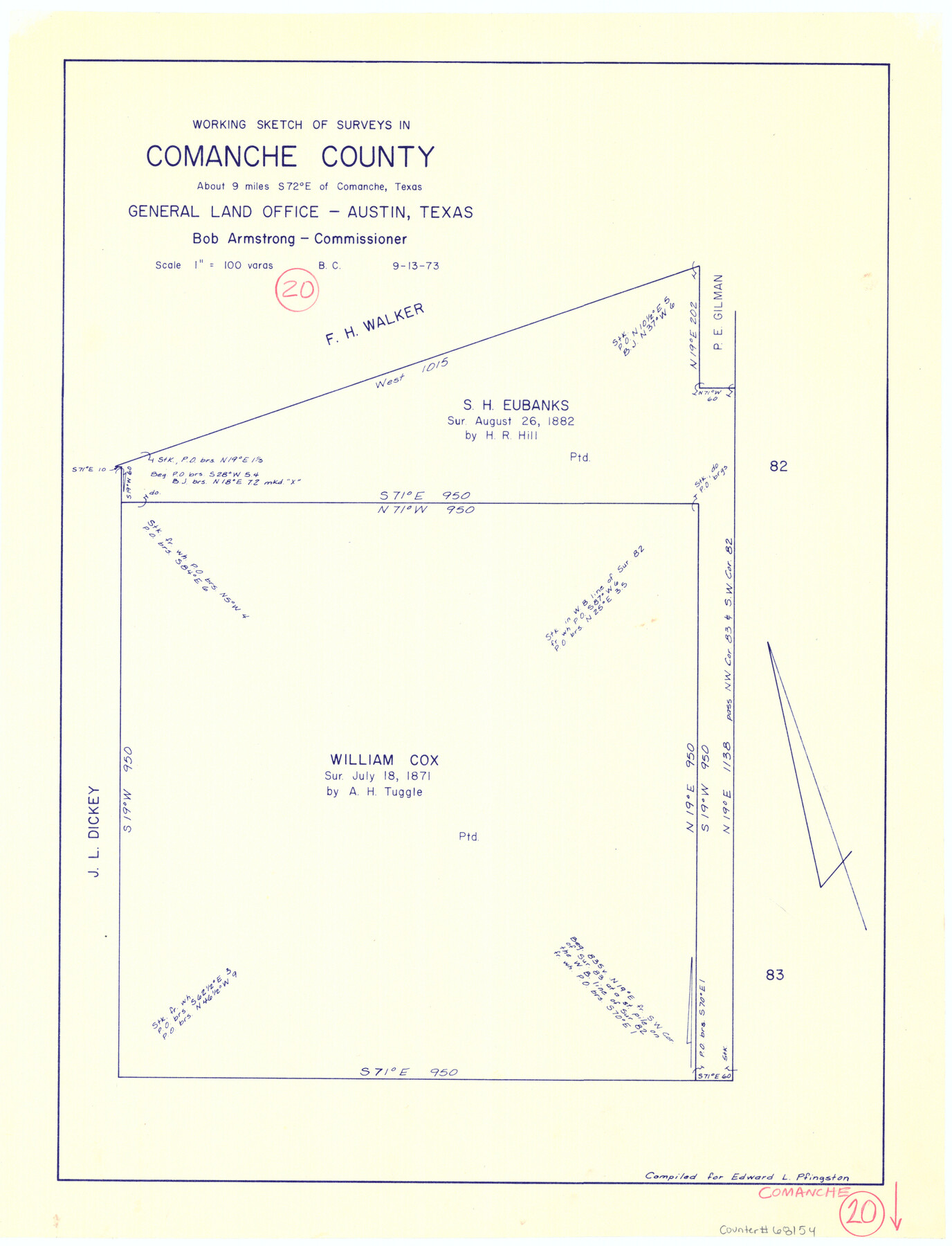 68154, Comanche County Working Sketch 20, General Map Collection