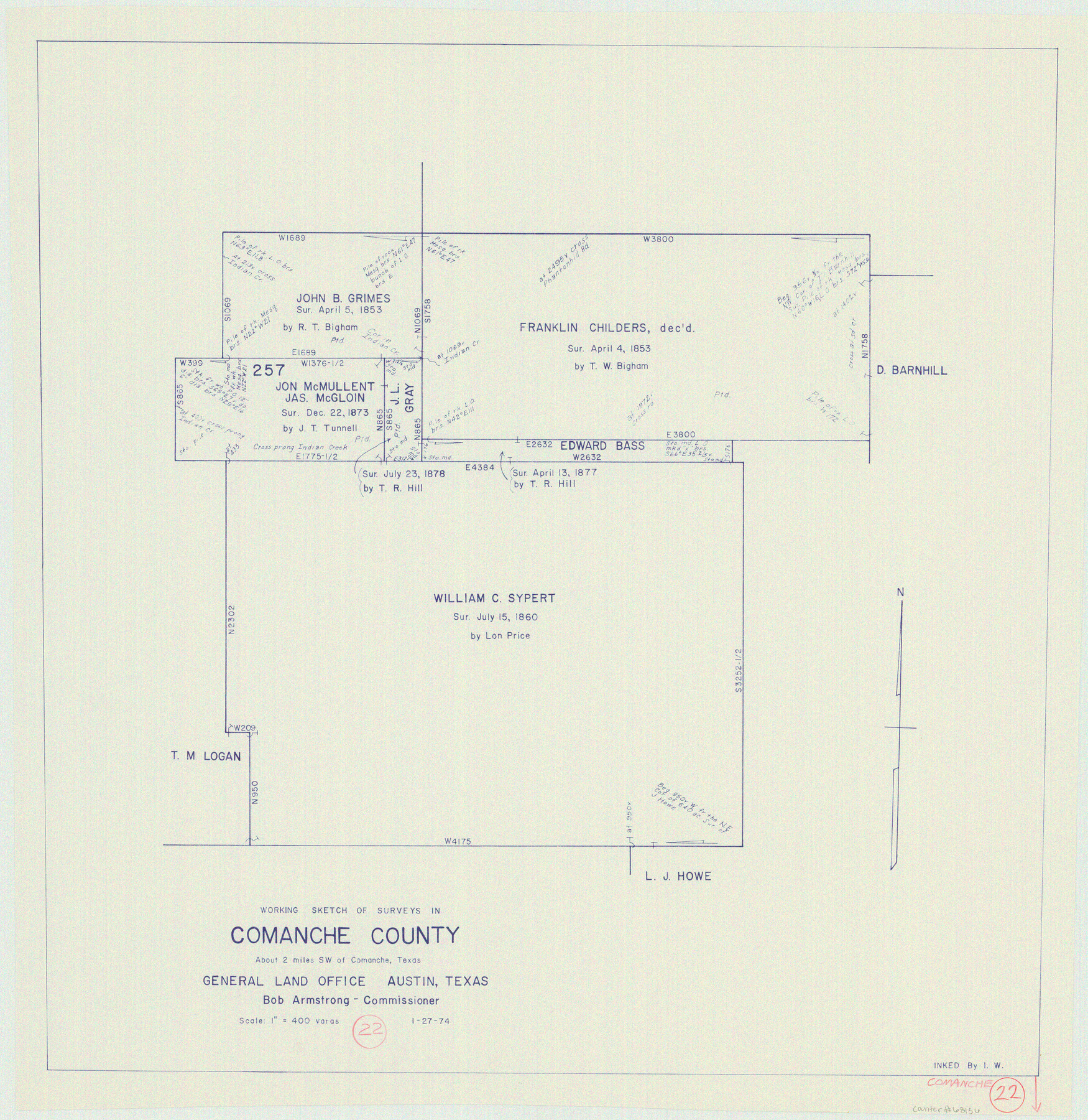 68156, Comanche County Working Sketch 22, General Map Collection