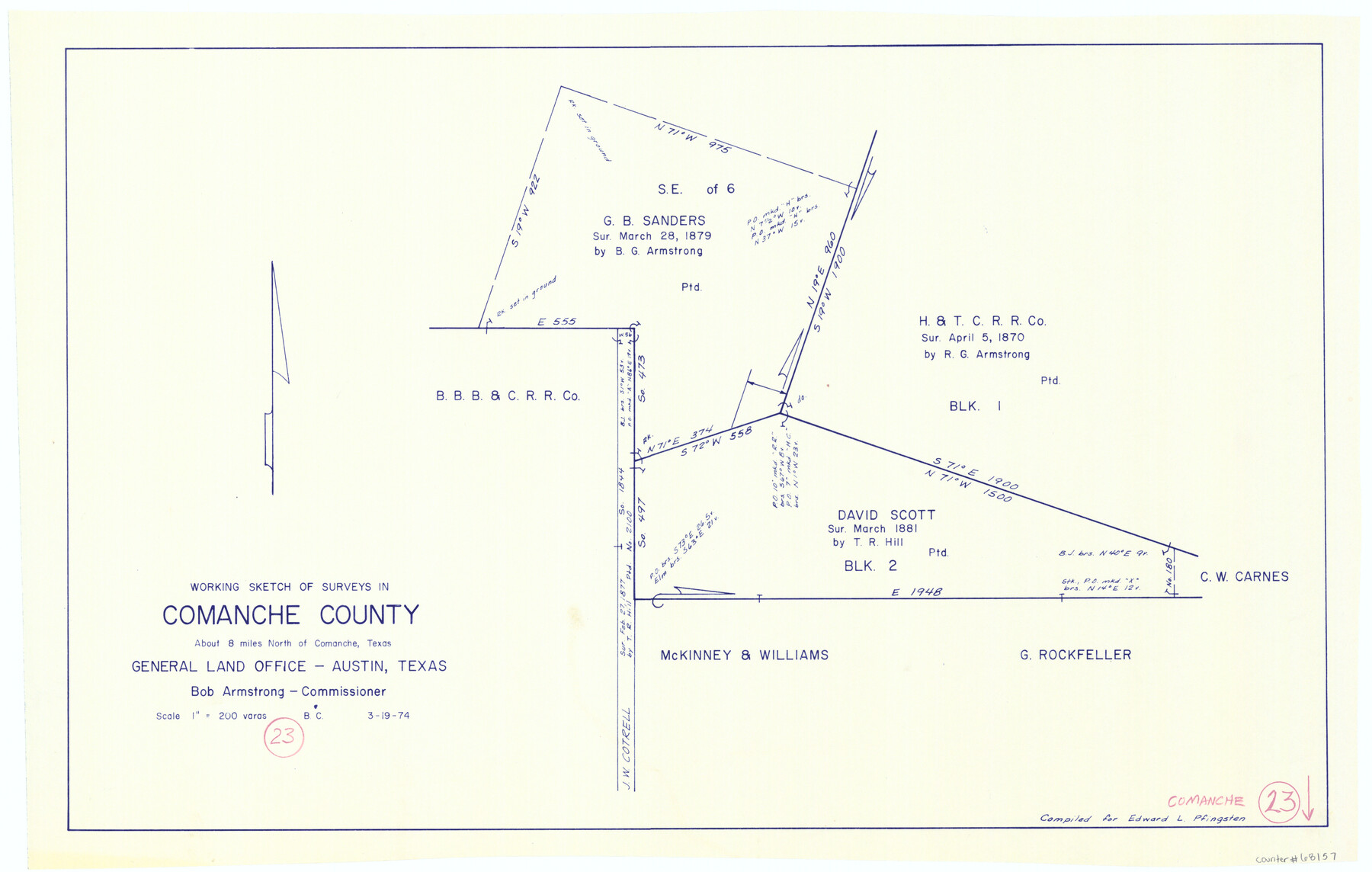 68157, Comanche County Working Sketch 23, General Map Collection