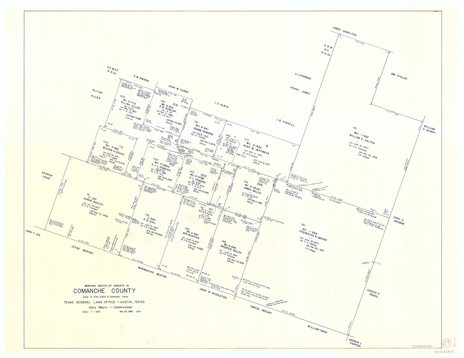 68163, Comanche County Working Sketch 29, General Map Collection