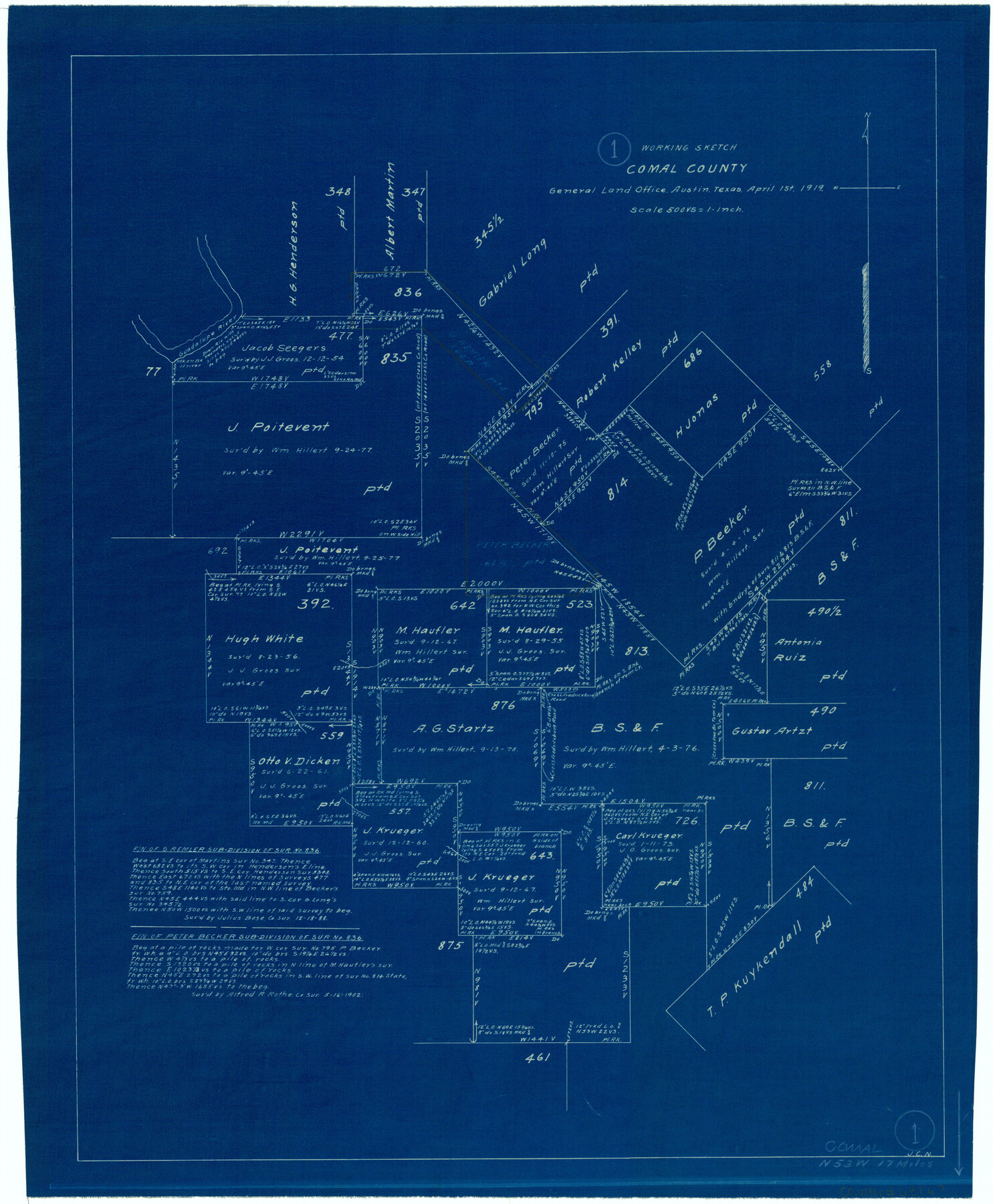 68167, Comal County Working Sketch 1, General Map Collection