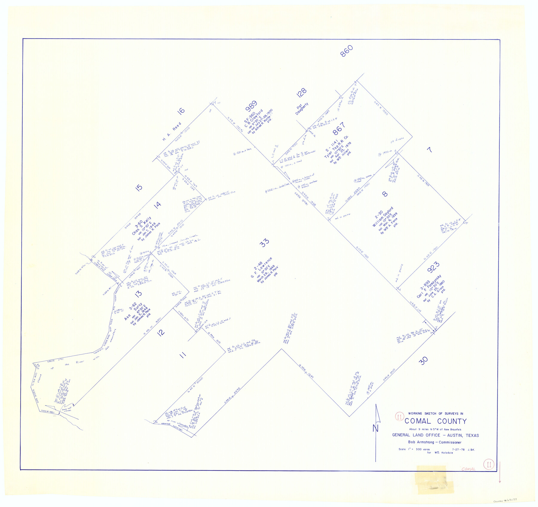 68177, Comal County Working Sketch 11, General Map Collection