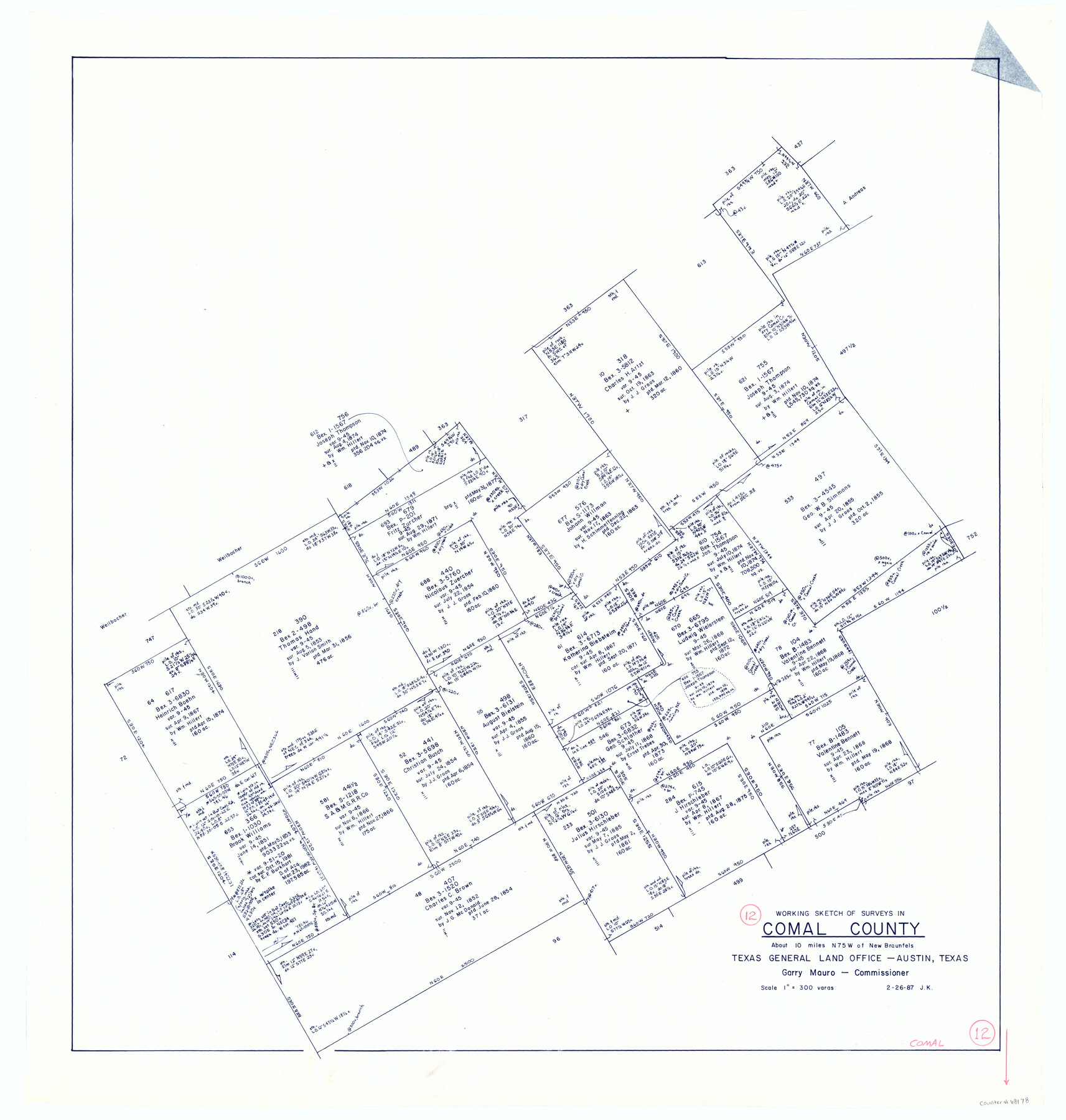 68178, Comal County Working Sketch 12, General Map Collection