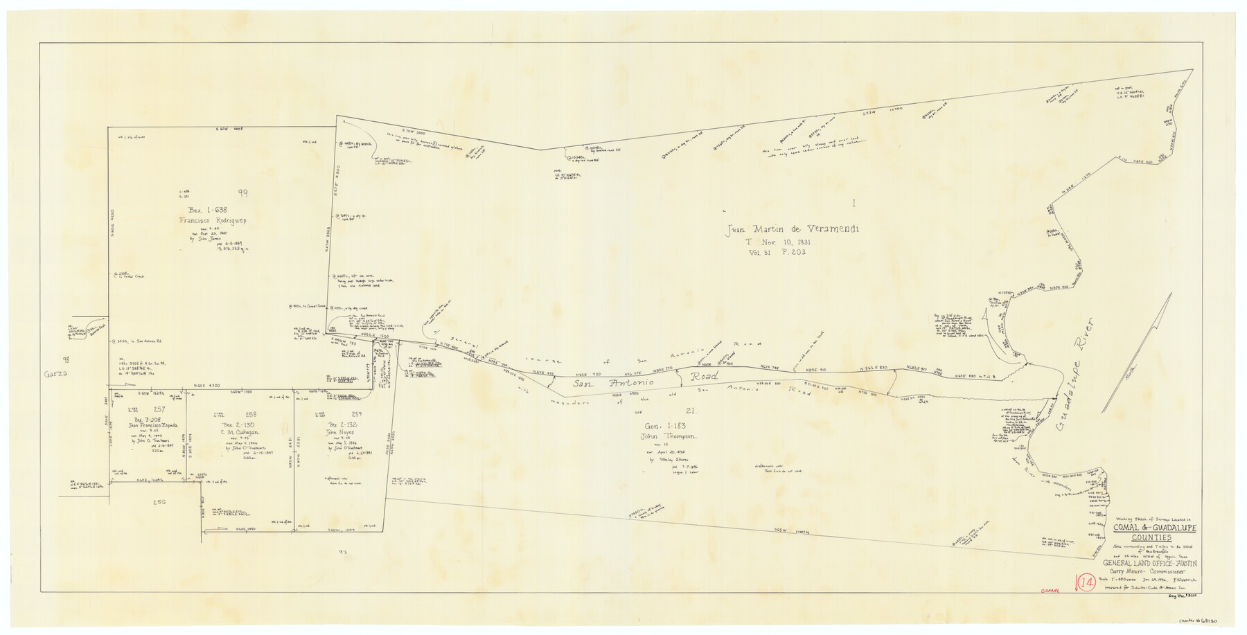 68180, Comal County Working Sketch 14, General Map Collection